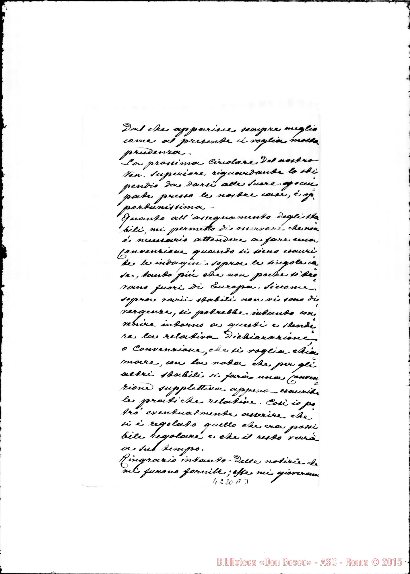 Fotogramma A 3 — Don Marenco-Don Gusmano. Roma, 16-02-1907. Rapporti con le Suore E i confratelli