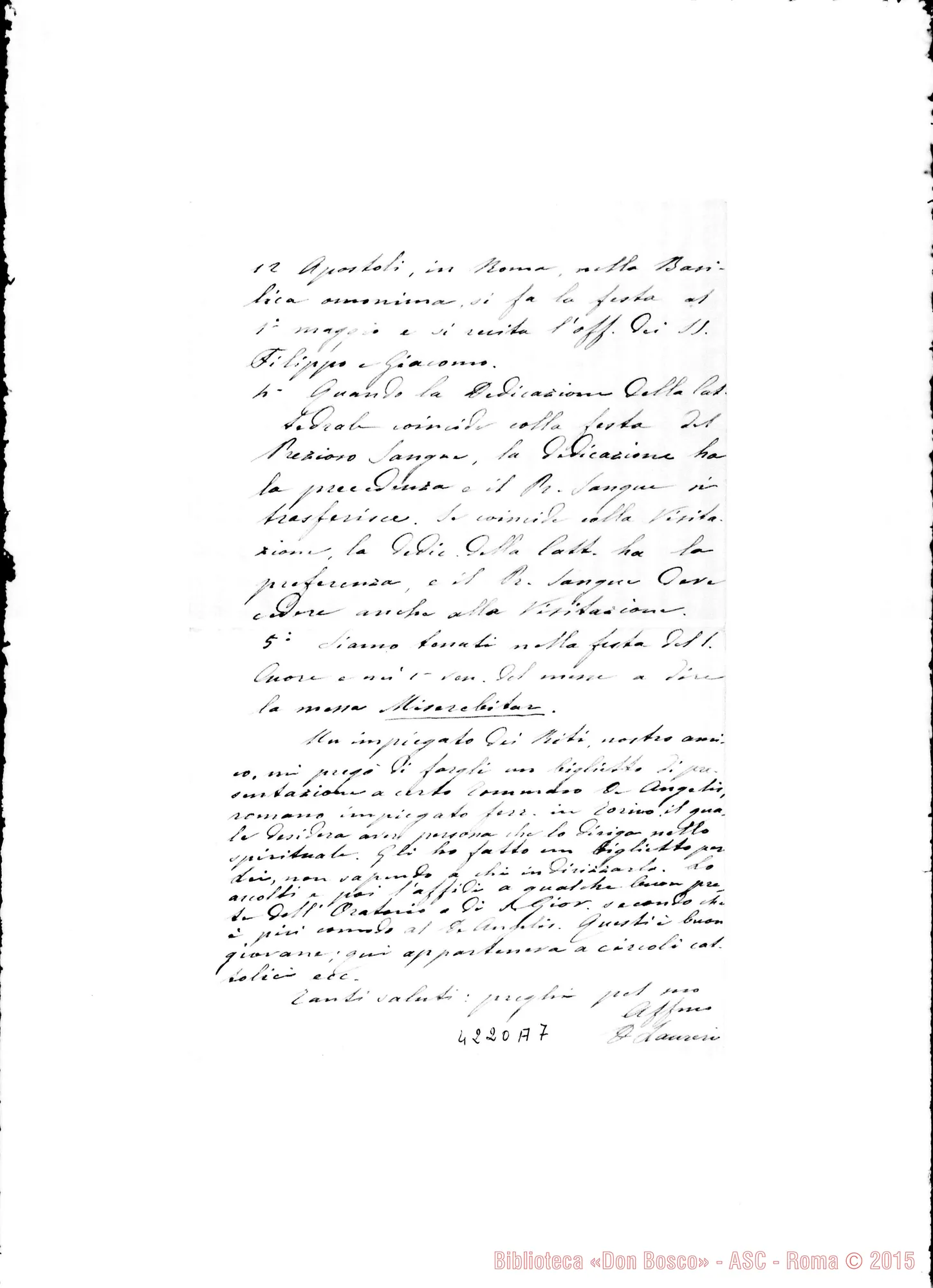 Fotogramma A 7 — Don Laureri-Don Gusmano. Roma, 16-02-1907. Dubbi liturgici