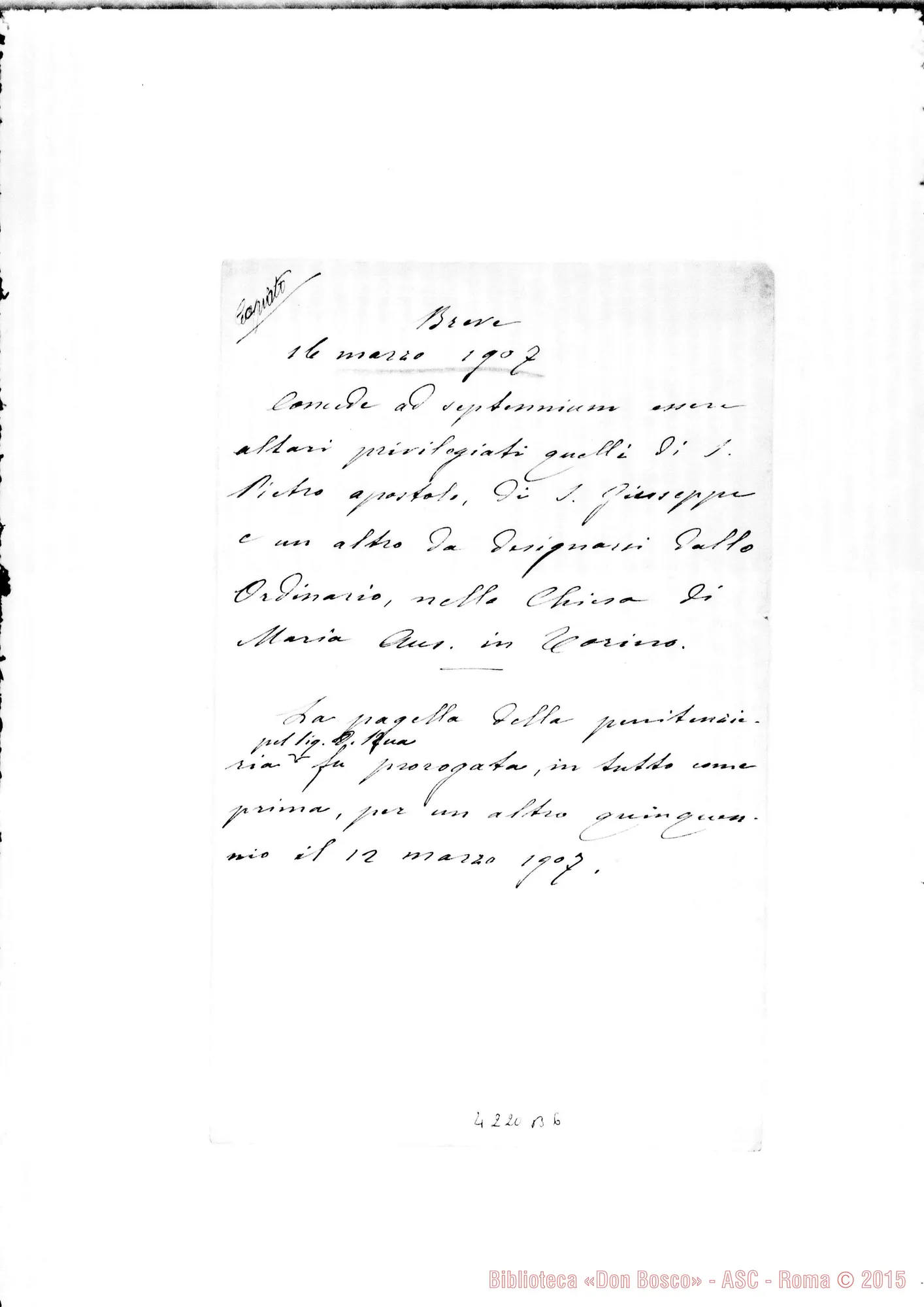 Fotogramma B 6 — Ms. di Don Laureri. Alatri privilegiati