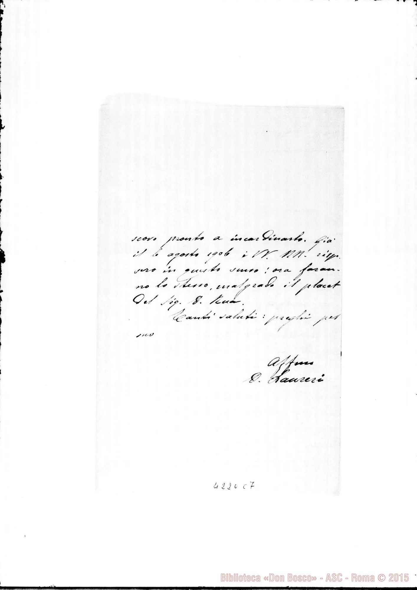 Fotogramma C 7 — Don Laureri-Don Gusmano. Roma, 29-04-1907. Don Grana con il Vesc. di Albenga