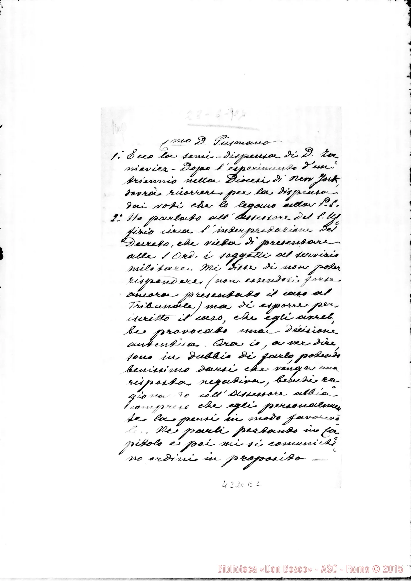 Fotogramma E 2 — Don Marenco-Don Gusmano. Roma, 28-06-1907. Ordinazioni E leva militare