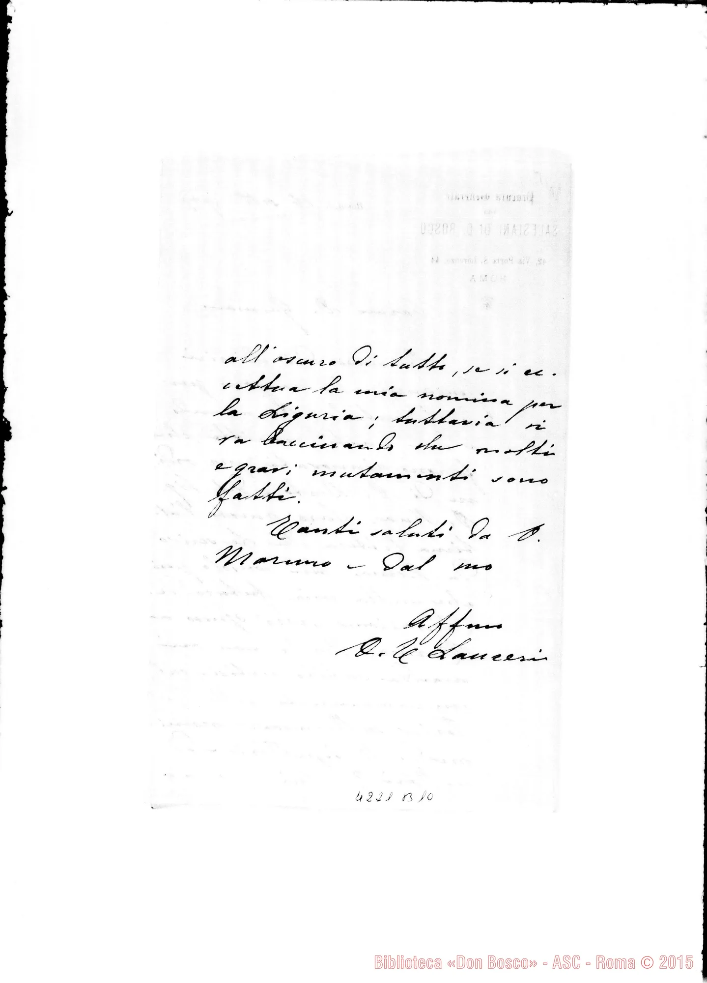 Fotogramma B 10 — Don Laureri-Don Gusmano. Roma, 16-09-1907. Rescritti. Congedo di D. Laureri