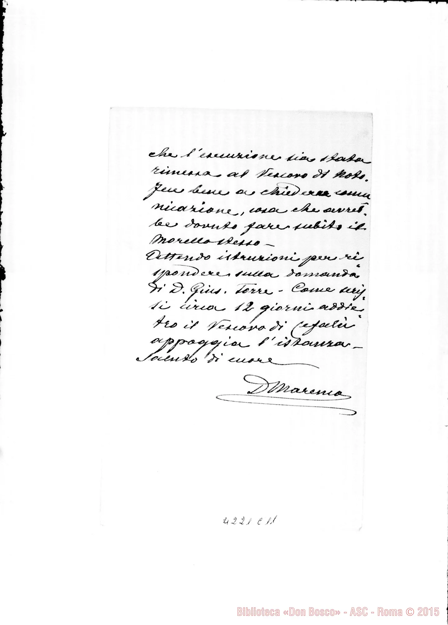 Fotogramma C 11 — Don Marenco-Don Gusmano. Roma, 26-10-1907. Sulla dispensa di D. Morello Corrado