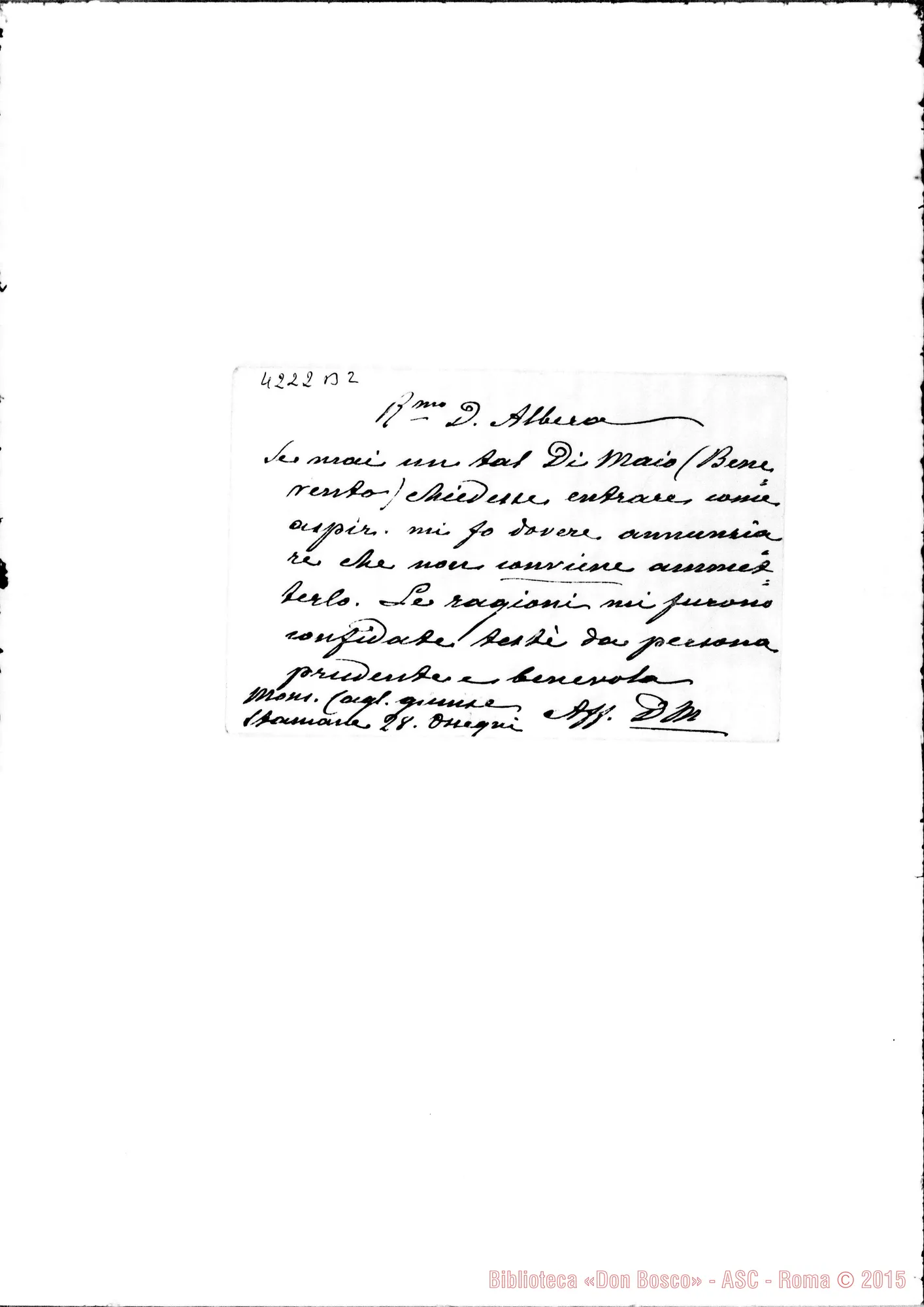 Fotogramma B 2 — Don Marenco-Don Albera. Roma, 28-12-1907. Non ammettere il richiedente