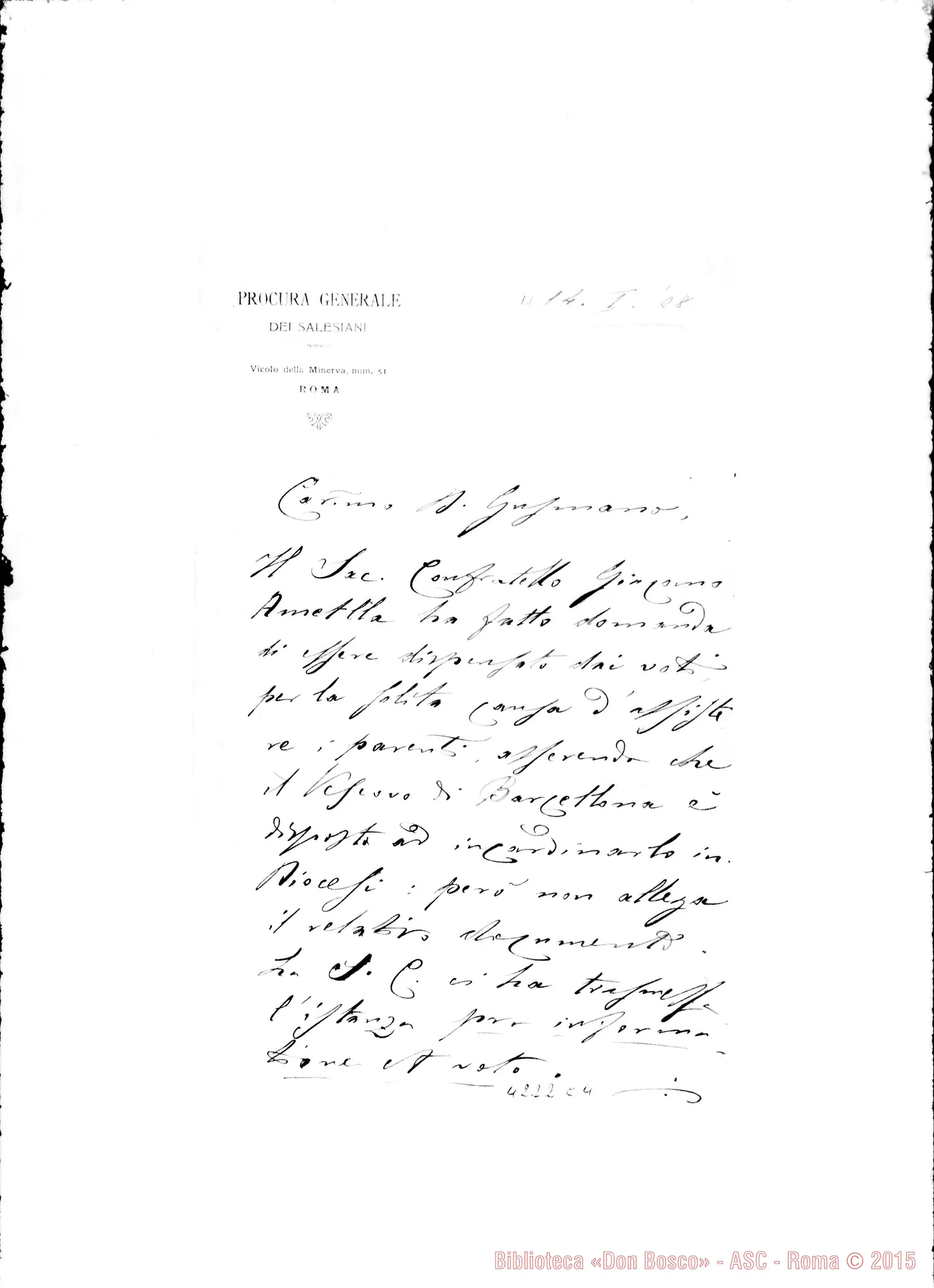 Fotogramma C 4 — Don Munerati-Don Gusmano. Roma, 14-01-1908. Dispensa