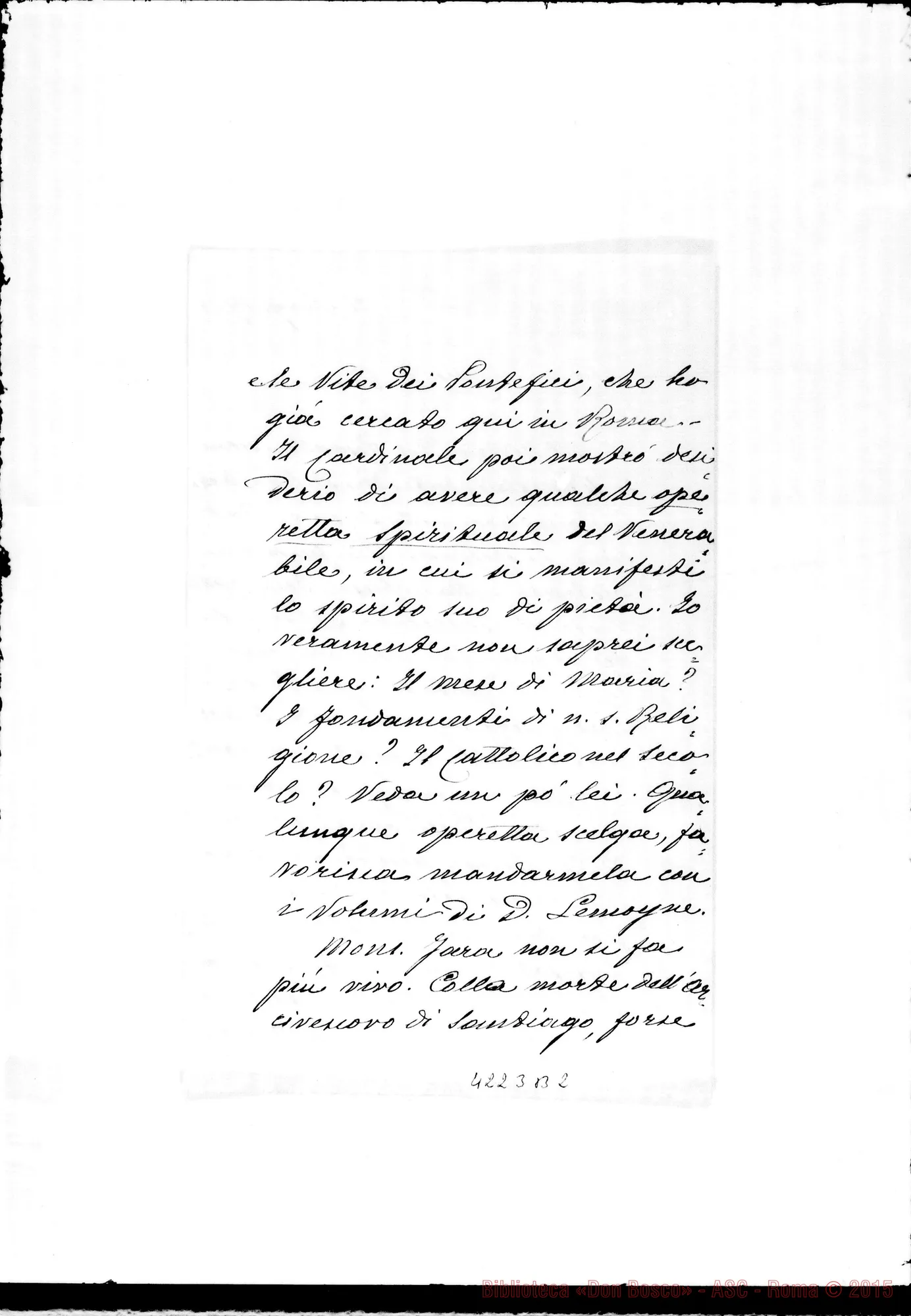 Fotogramma B 2 — Don Marenco-Don Gusmano. Roma, 21-05-1908. Sul novizio Dos Resgalla. Beatif. di D. Bosco