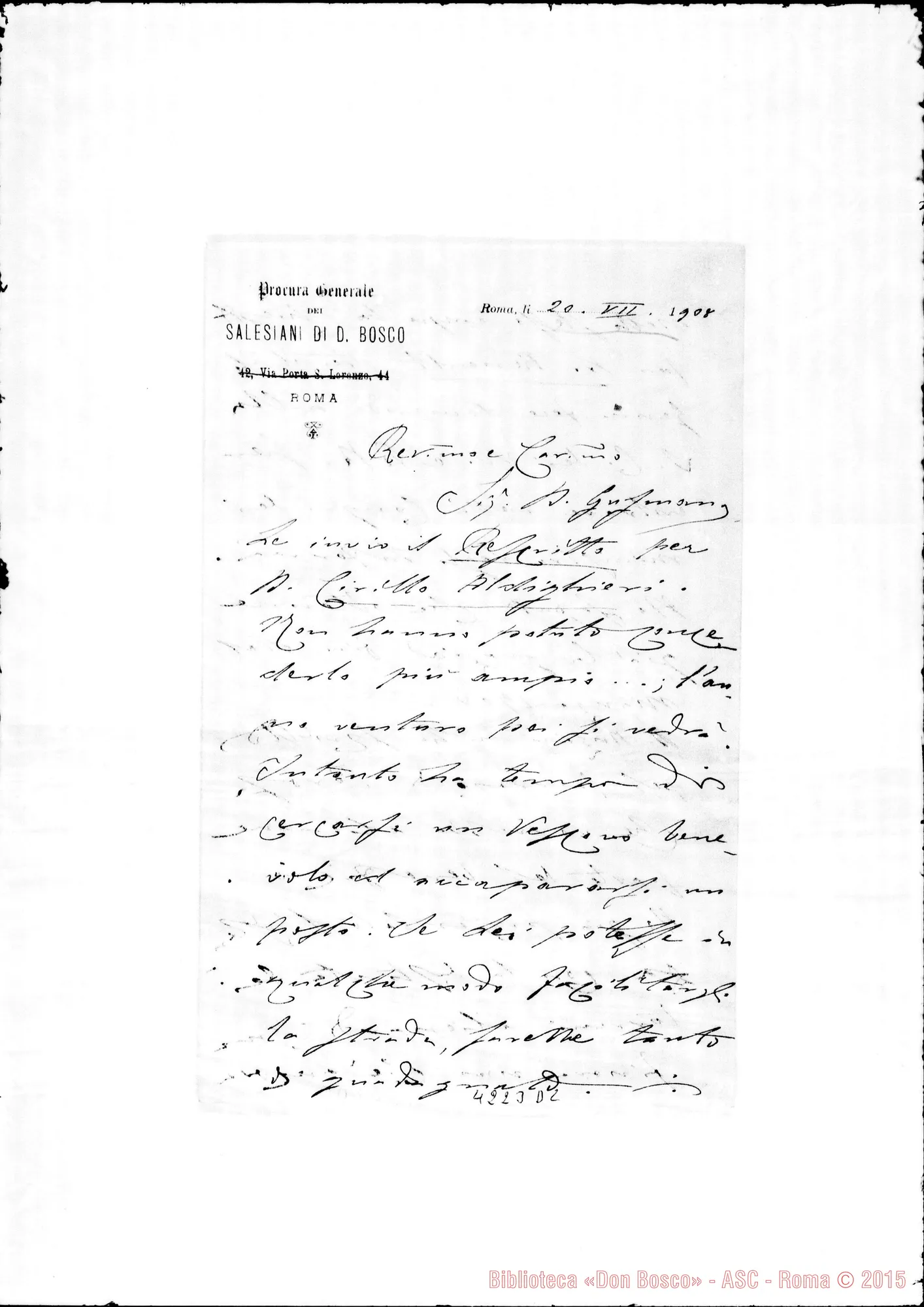Fotogramma D 2 — Don Munerati-Don Gusmano. Roma, 20-07-1908. Dispense