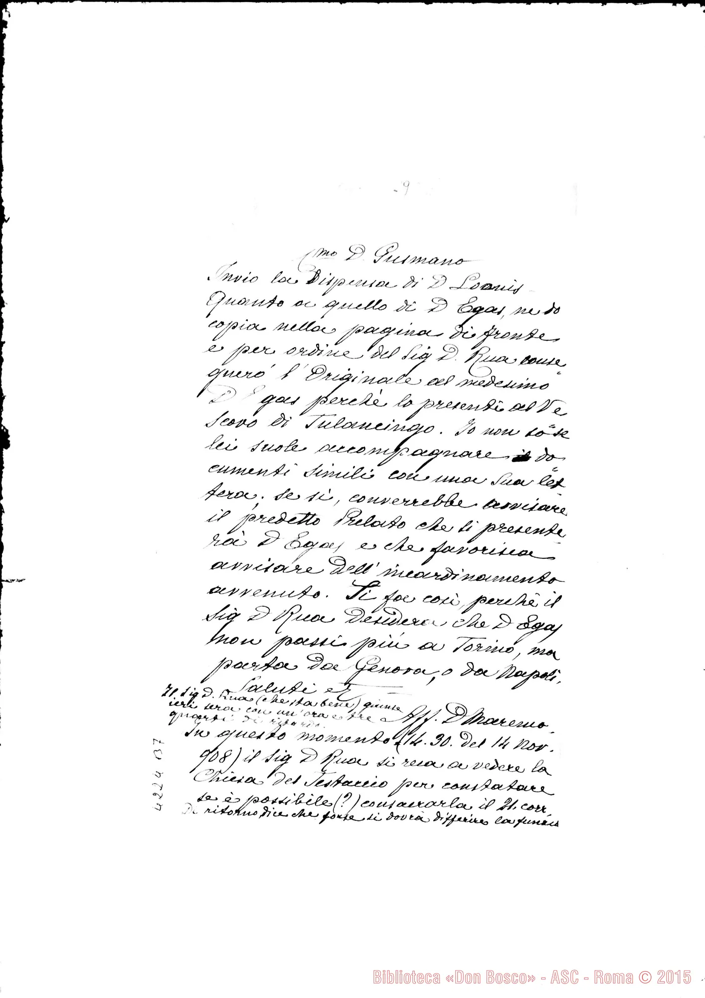 Fotogramma B 7 — Don Marenco-Don Gusmano. Roma, 14-11-1908. Dispense