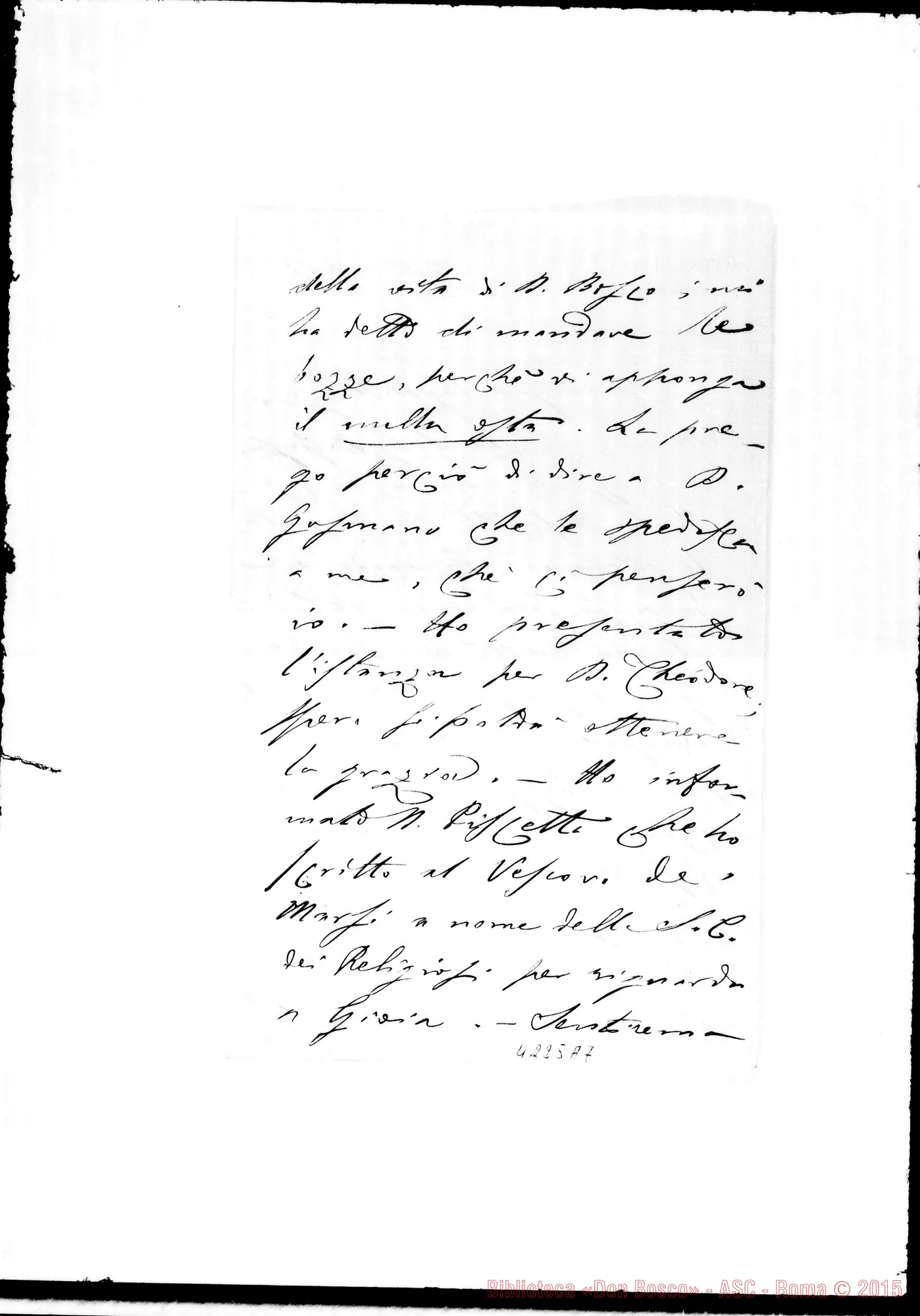Fotogramma A 7 — Don Munerati-Don Albera. Roma, 12-03-1909. Sul processo di Don Bosco