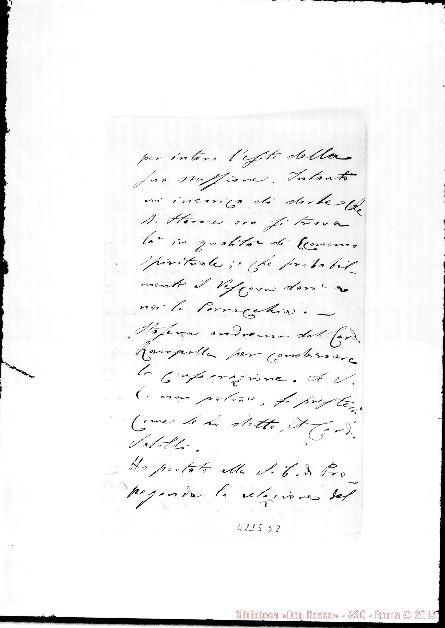Fotogramma D 2 — Don Munerati-Don Gusmano. Roma, 23-04-1909. Mons. Marenco A Gioia