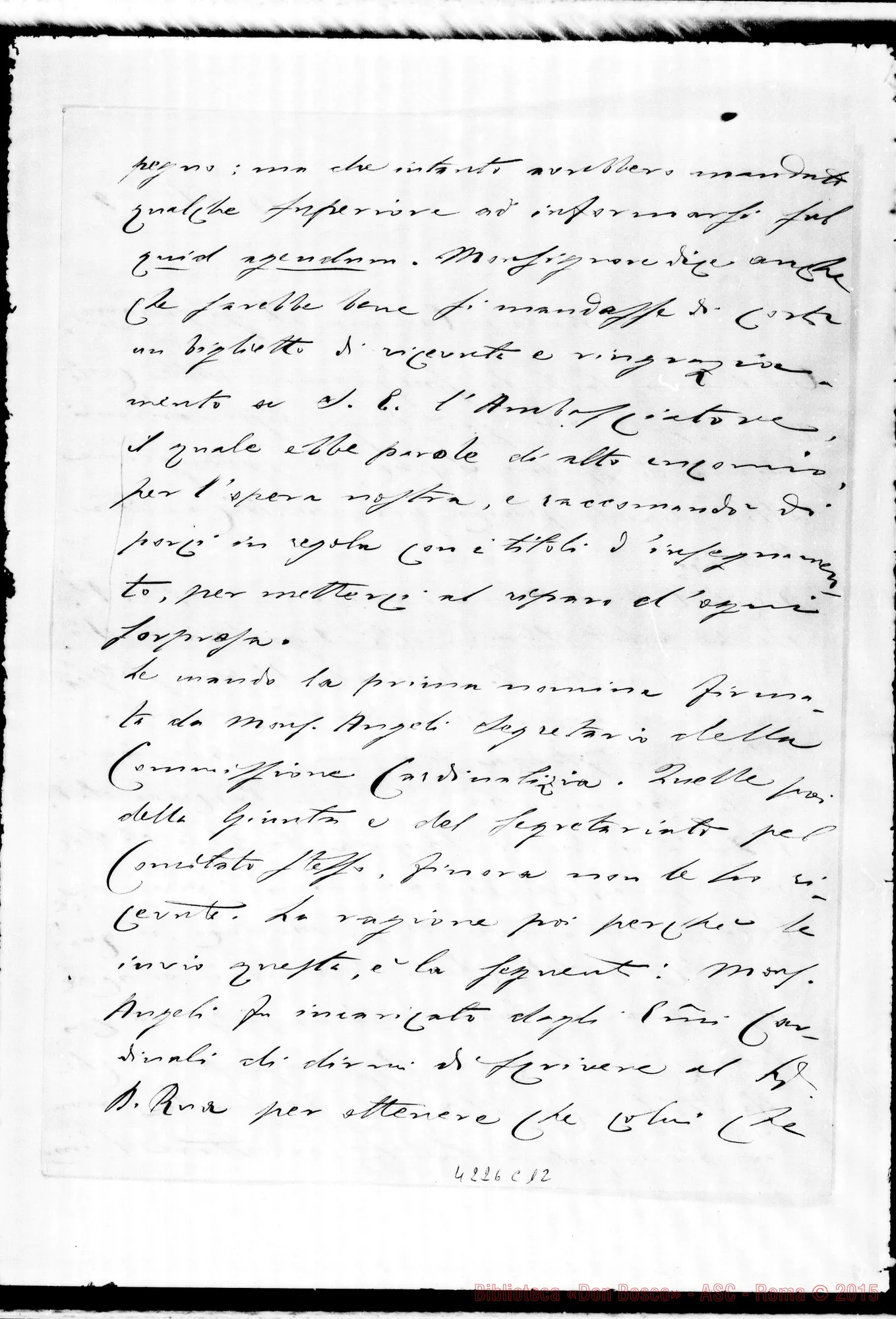 Fotogramma C 12 — Don Munerati-Don Gusmano. Roma, 19-06-1909. Fondazioni in Spagna processo di Domenico Savio