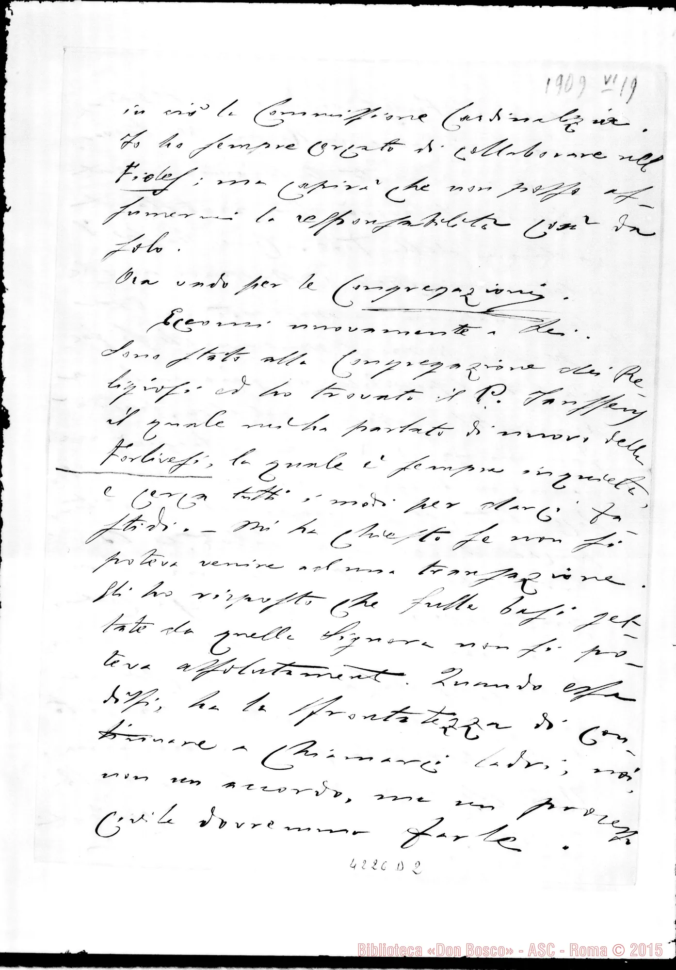 Fotogramma D 2 — Don Munerati-Don Gusmano. Roma, 19-06-1909. Fondazioni in Spagna processo di Domenico Savio
