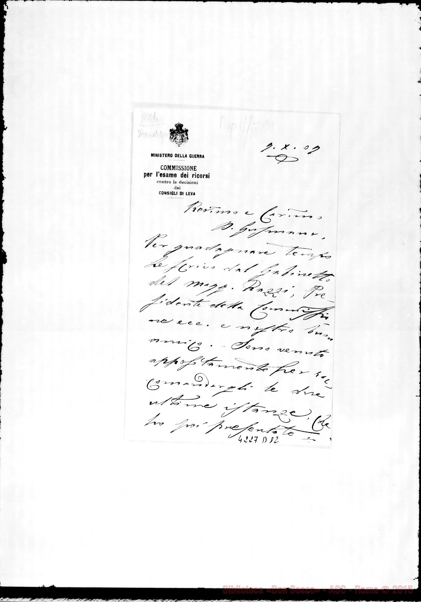 Fotogramma D 12 — Don Munerati-Don Gusmano. Roma, 7-10-1909. Militari