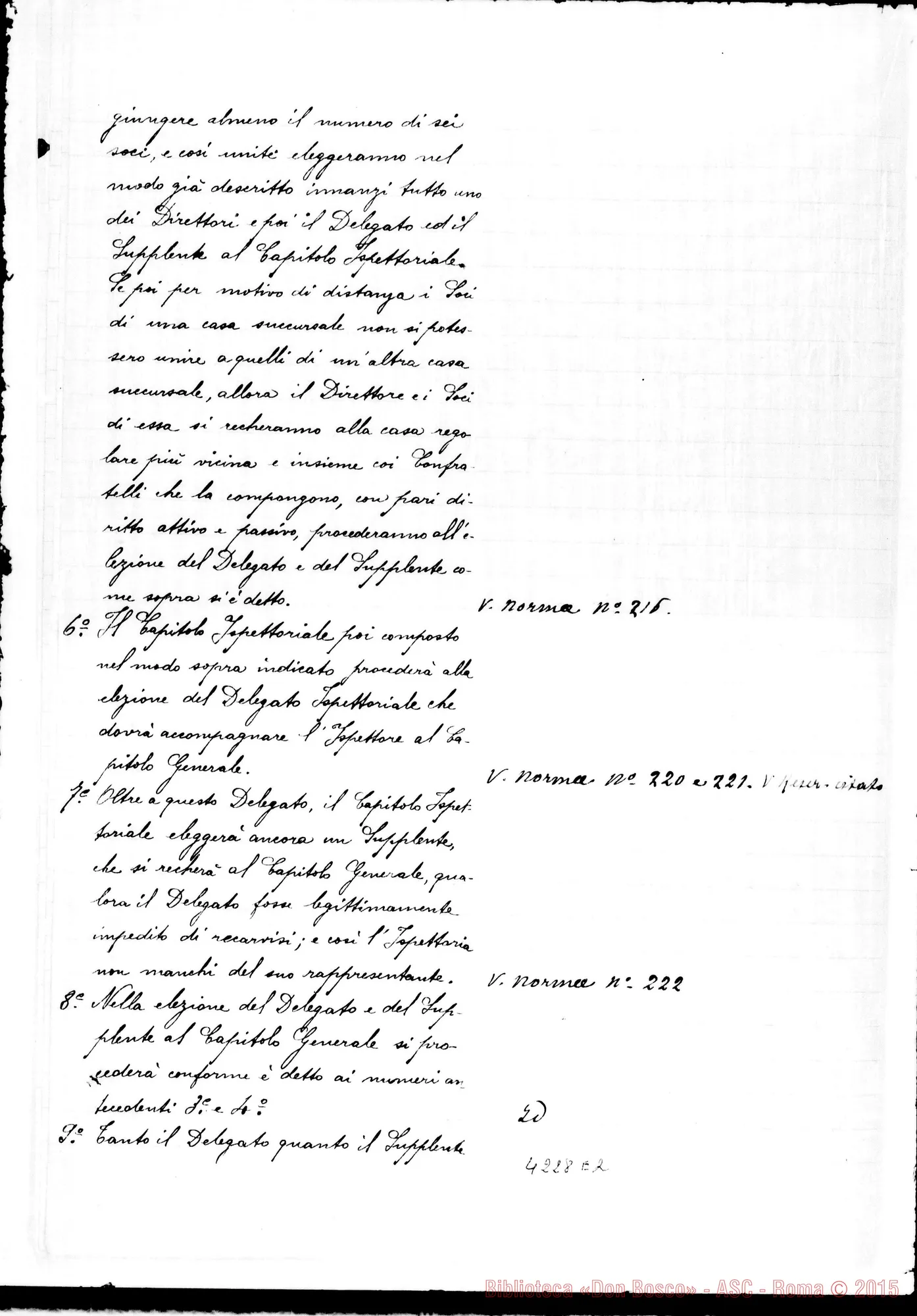 Fotogramma E 2 — Progetto per il Capitolo Generale. Ms. di D. Marenco