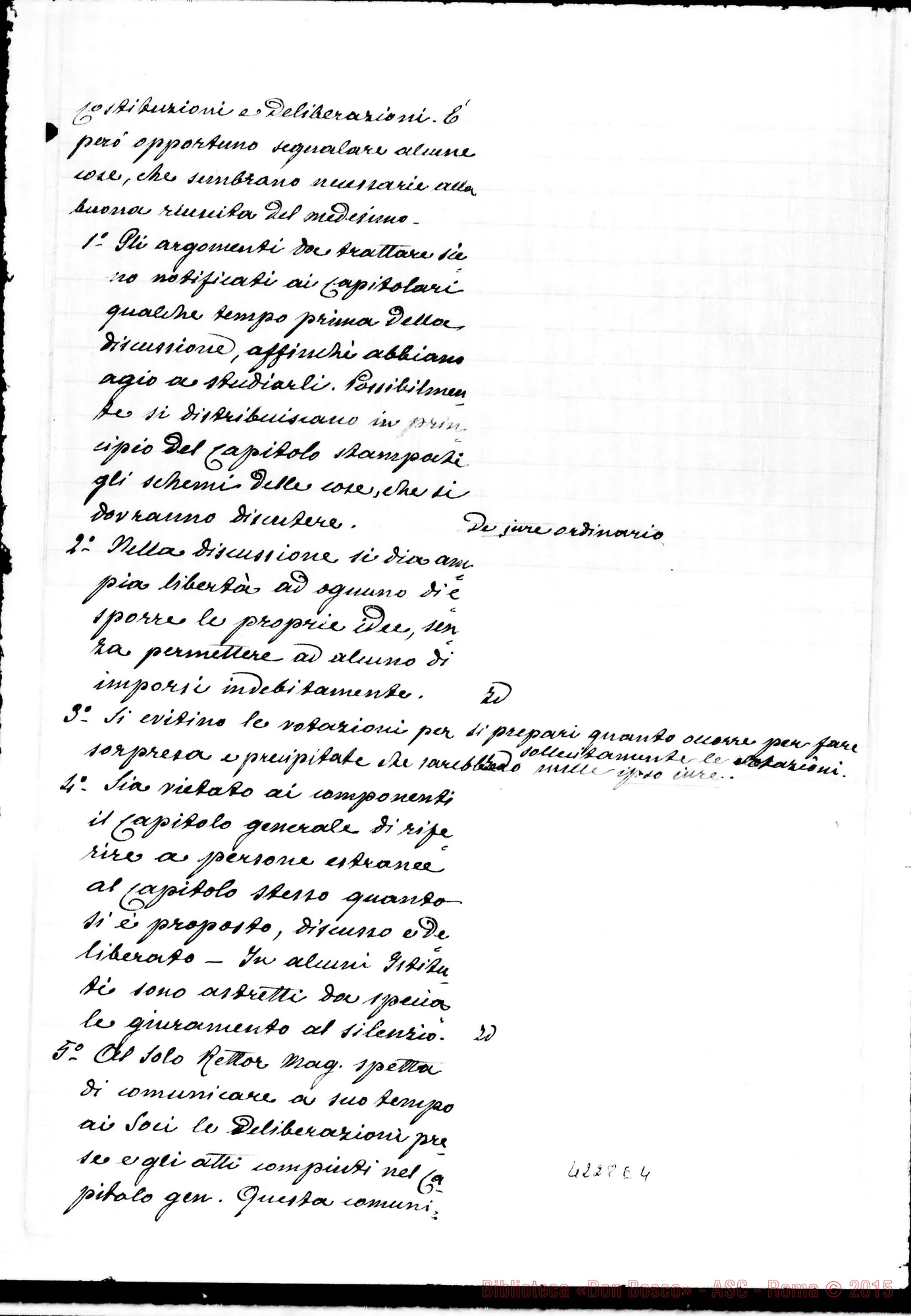 Fotogramma E 4 — Progetto per il Capitolo Generale. Ms. di D. Marenco