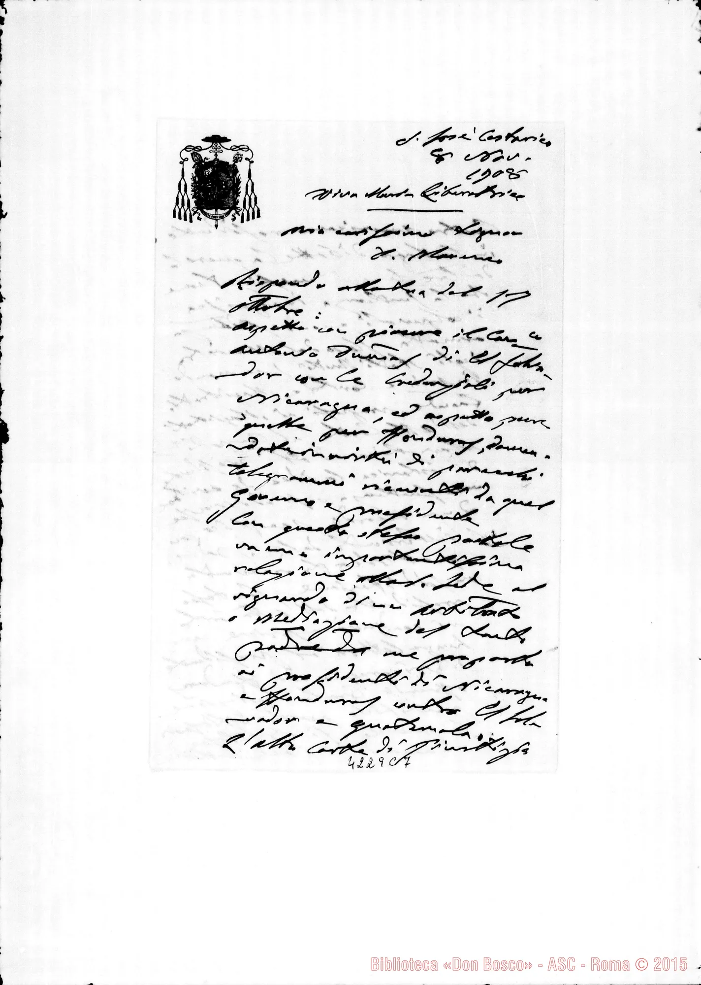 Fotogramma C 7 — Mons. Cagliero-Don Marenco. Costa Rica, 8-11-1908