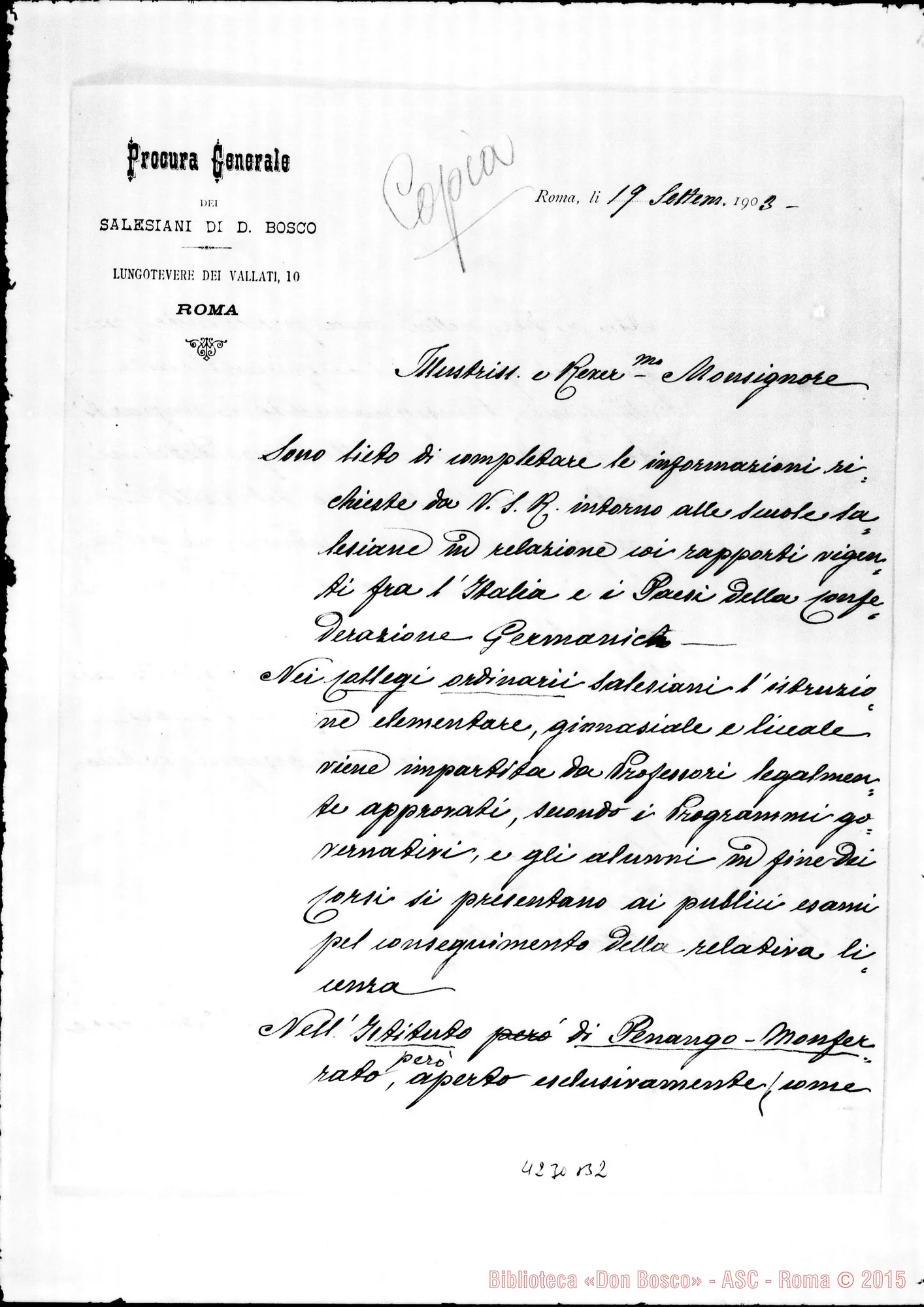 Fotogramma B 2 — Don Marenco-Don Della Chiesa Giacomo. Roma, 19-09-1903