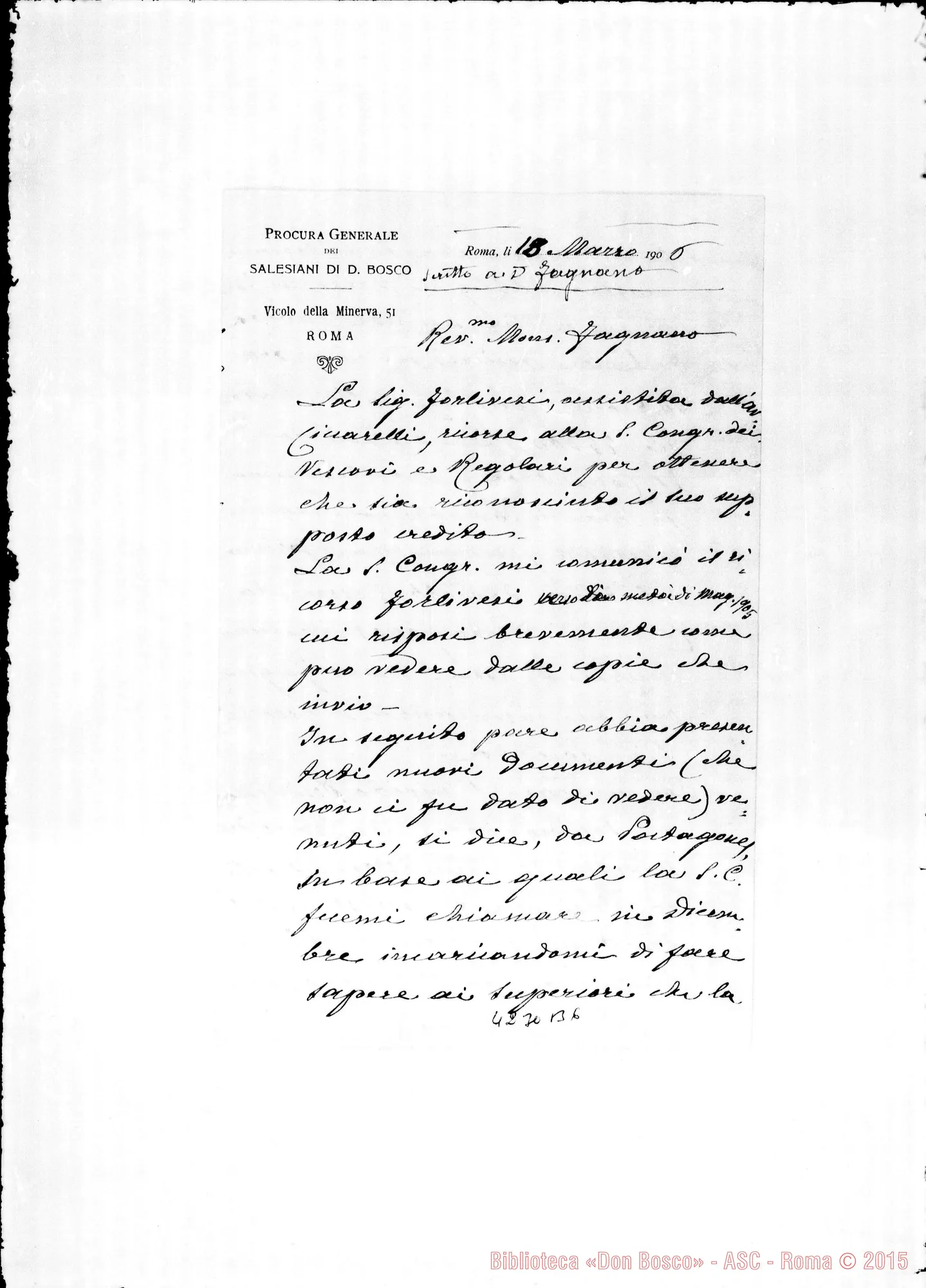 Fotogramma B 6 — Don Marenco-Mons. Fagnano. Roma, 13-03-1906