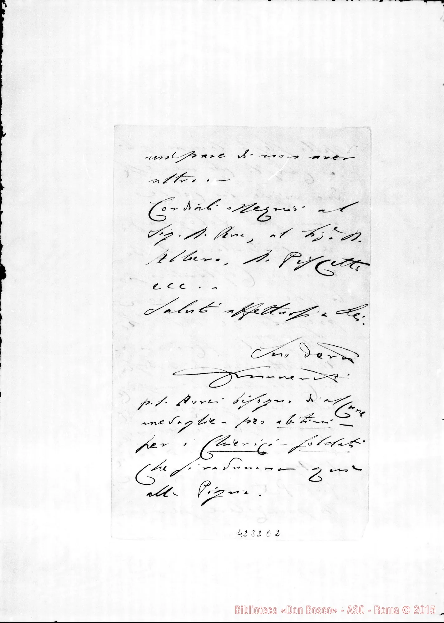 Fotogramma E 2 — Don Munerati-Don Gusmano. Roma, 5-03-1910. Militari rinnovazione voti Seminari