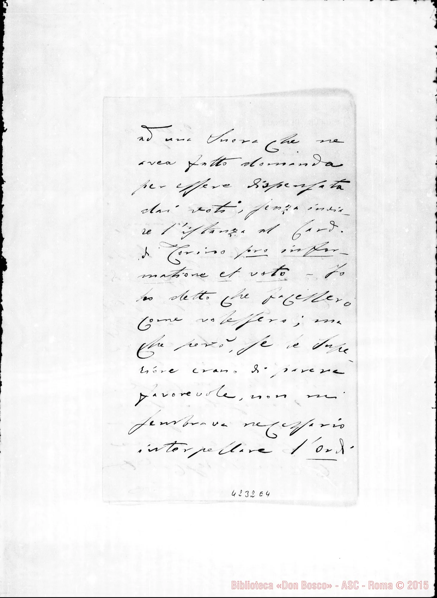 Fotogramma E 4 — Don Munerati-Don Gusmano. Roma, 9-03-1910. Suora E rescritto di dispensa