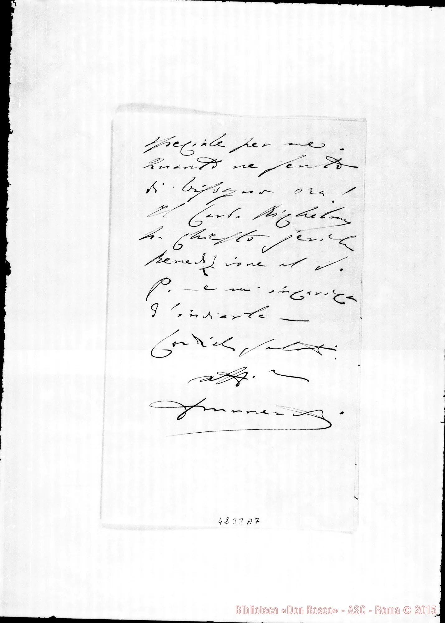 Fotogramma A 7 — Don Munerati-Don Gusmano. Roma, 4-04-1910. Ultimi momenti di Don Rua