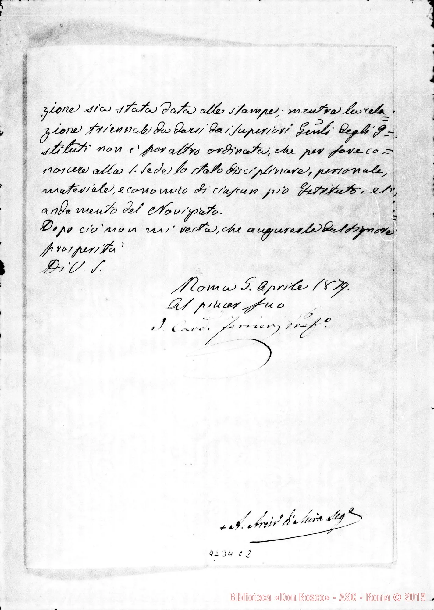Fotogramma C 2 — Card. Ferrieri-Don Bosco. Roma, 5-04-1879