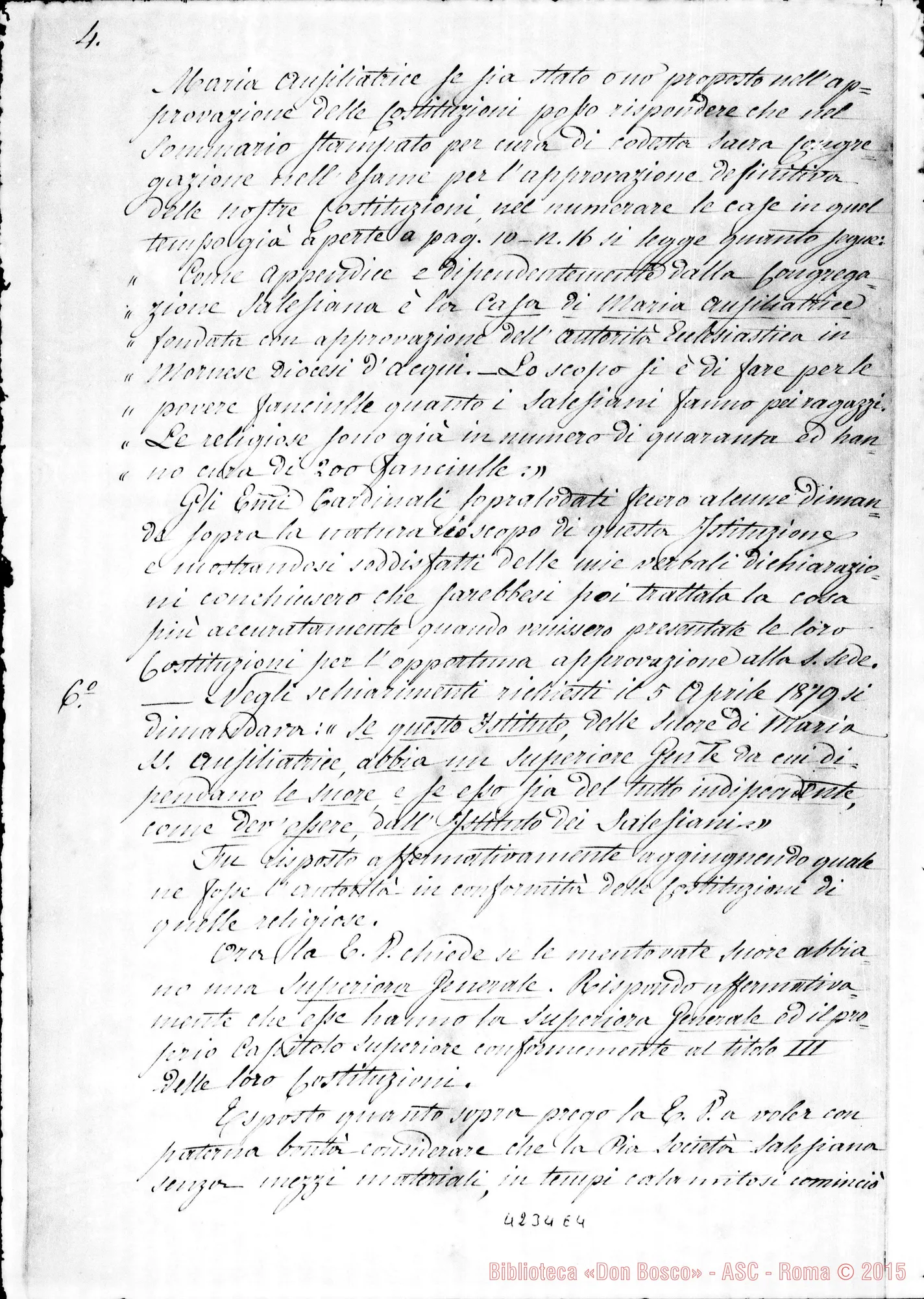 Fotogramma E 4 — Don Bosco-Card. Ferrieri Innocenzo. Copia di tre lettere. Ms. di Don Berto
