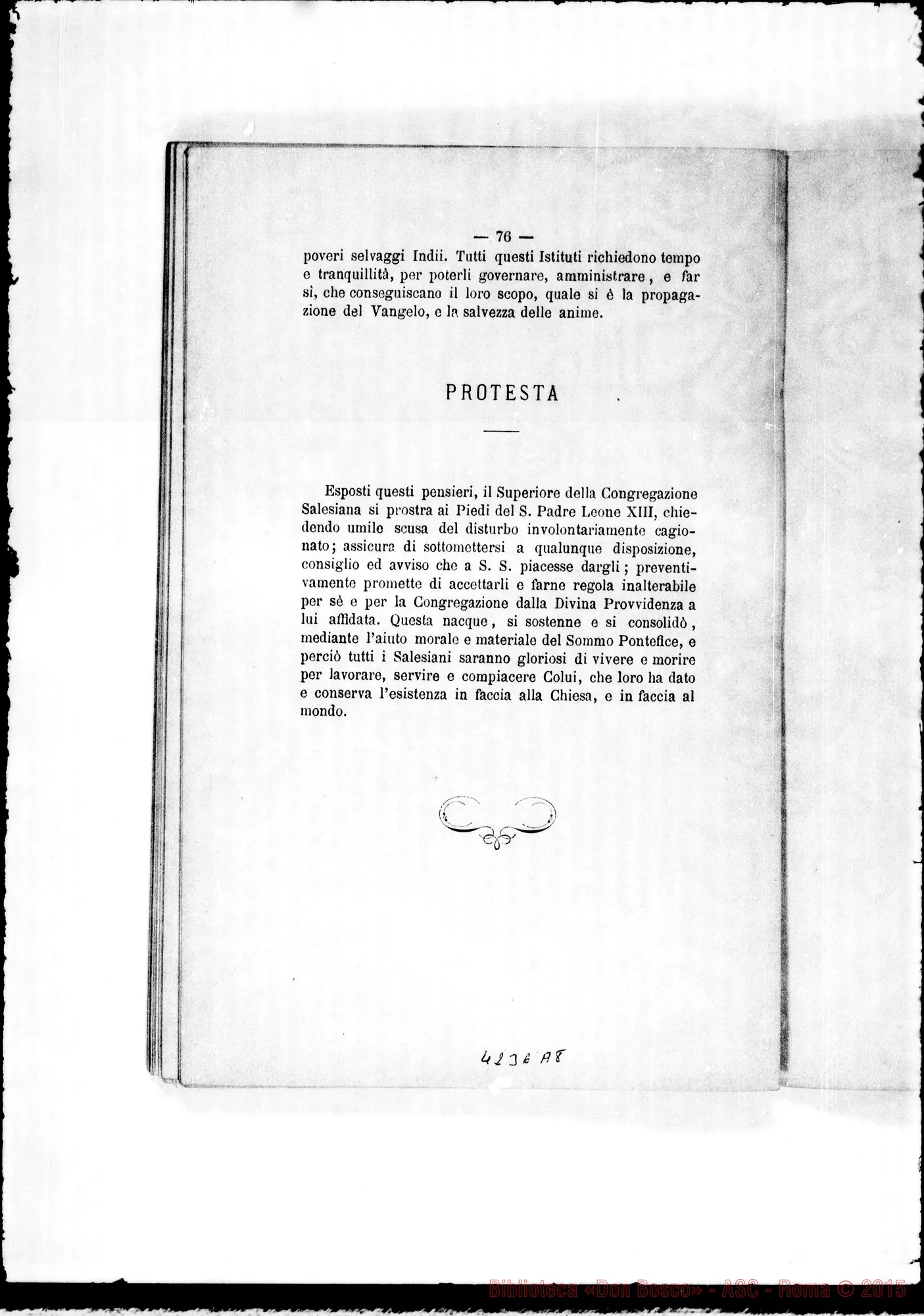 Fotogramma A 8 — 1881: Esposizione agli Eminentissimi Cardinali. Sul caso Gastaldi. Stampato
