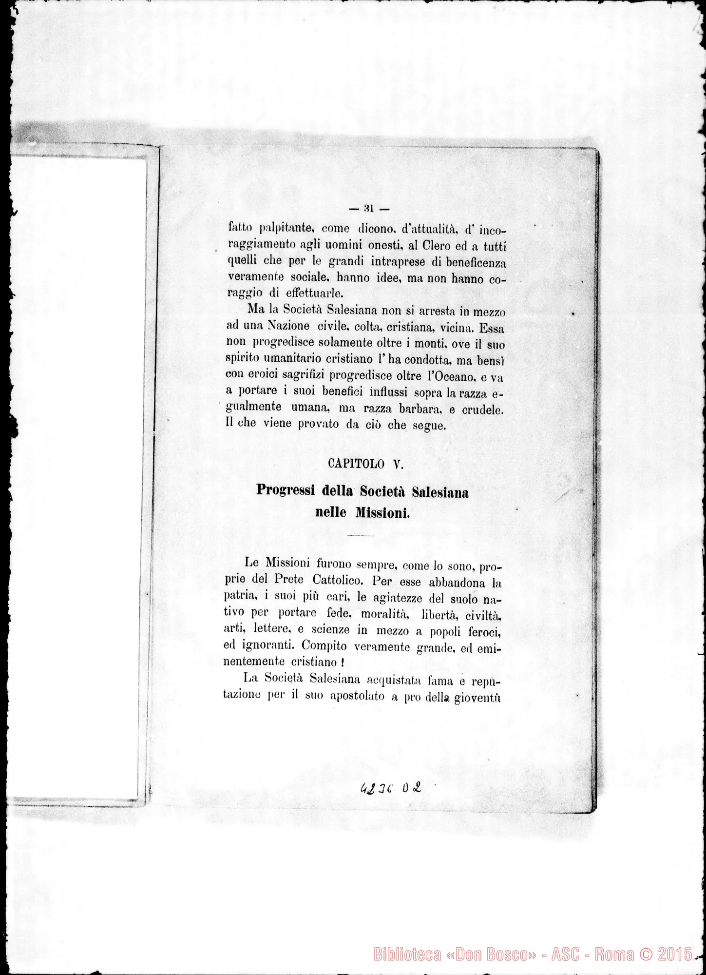 Fotogramma D 2 — Costantino Leonori: cenni sulla Società di S. Fr. di Sales. Stampato