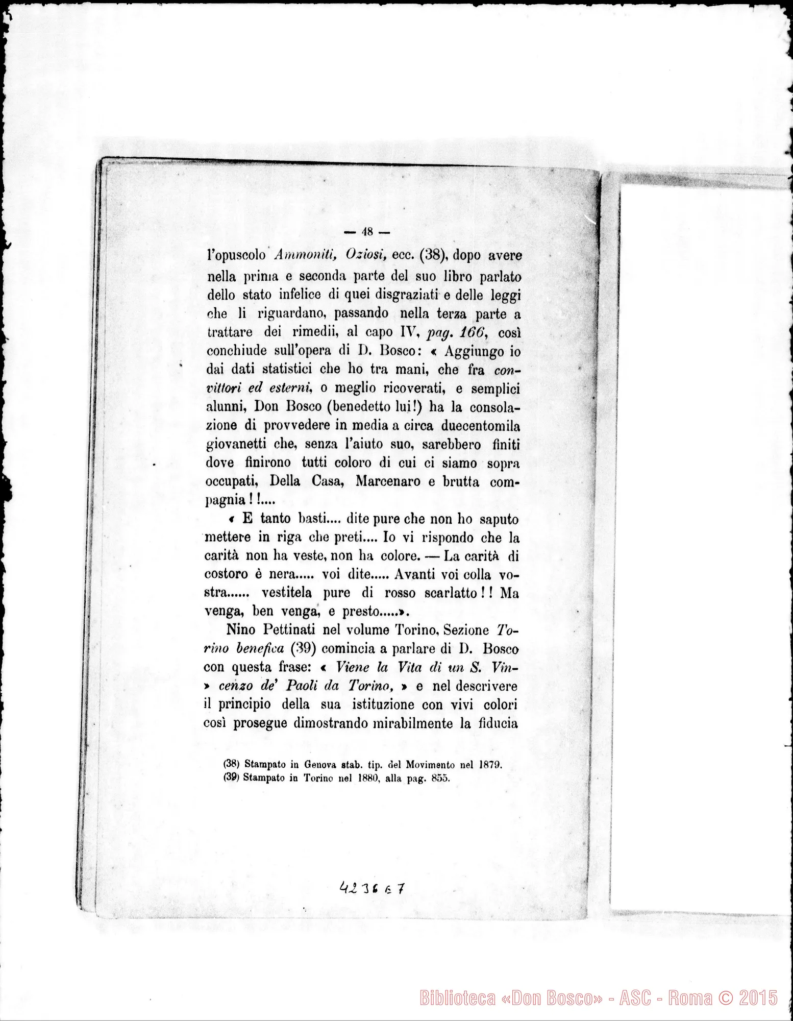 Fotogramma E 7 — Costantino Leonori: cenni sulla Società di S. Fr. di Sales. Stampato