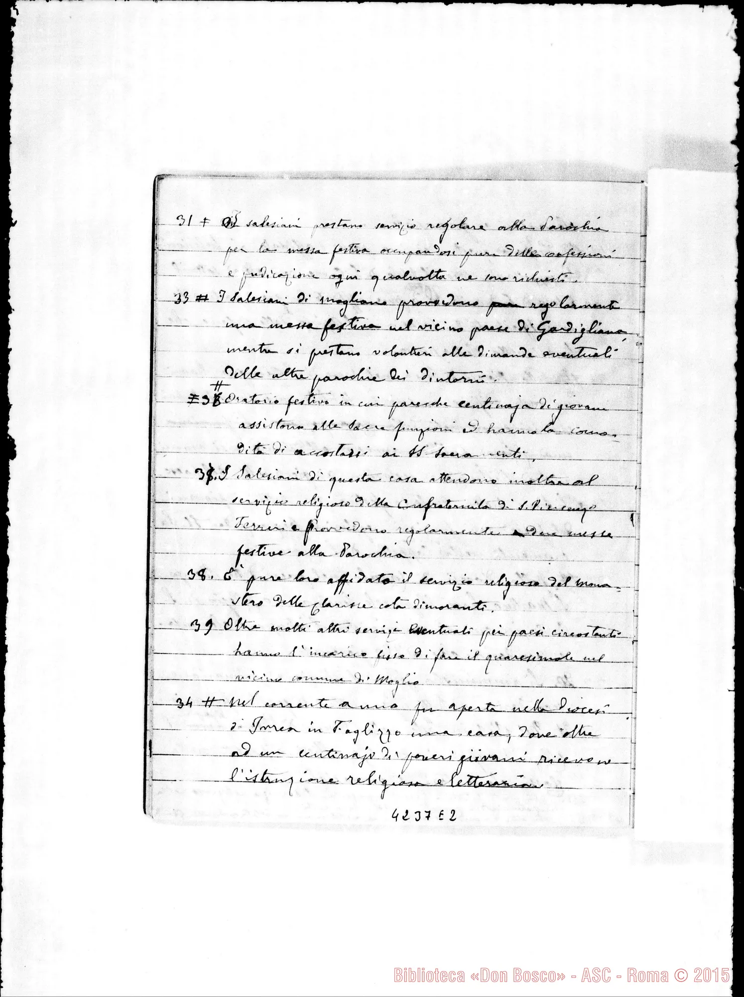 Fotogramma E 2 — 1886: Esposizione dello stato morale E materiale. Quaderno ms. con molte correz. ed. aggiunte autogr. Rua
