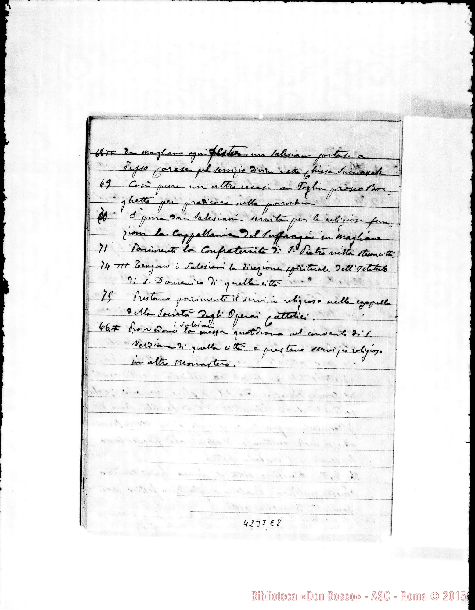 Fotogramma E 8 — 1886: Esposizione dello stato morale E materiale. Quaderno ms. con molte correz. ed. aggiunte autogr. Rua