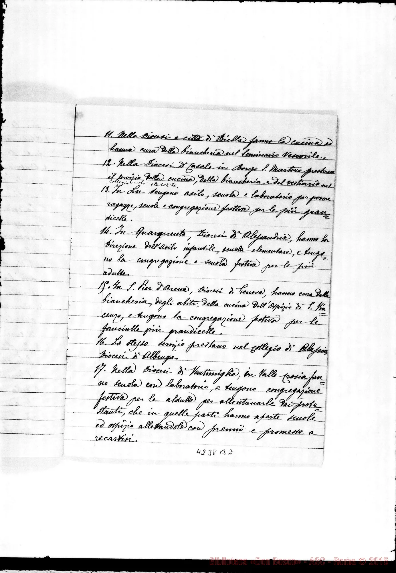 Fotogramma B 2 — 1886: Esposizione dello stato morale E materiale. Quaderno ms. con molte correz. ed. aggiunte autogr. Rua