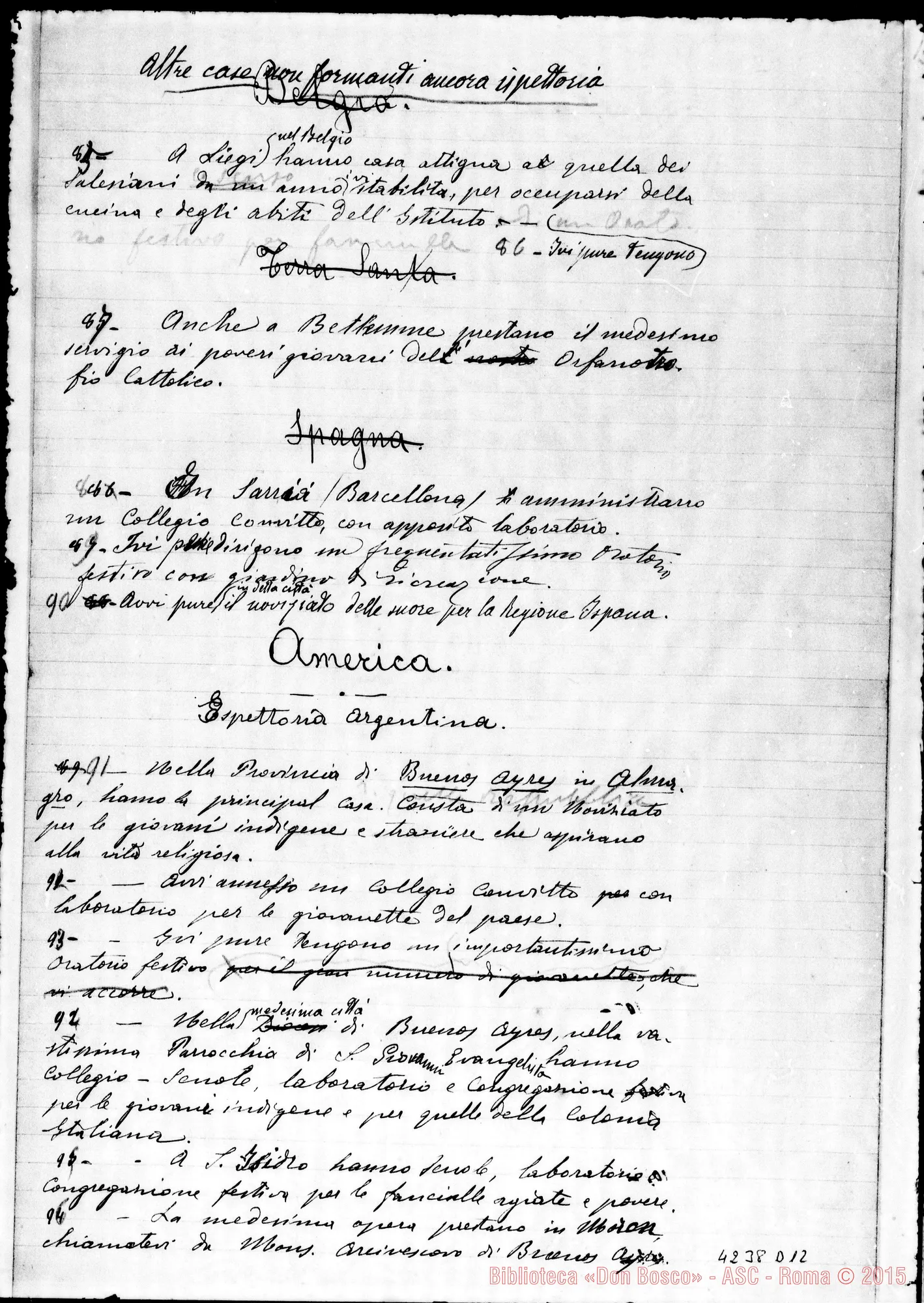 Fotogramma D 12 — 1892: Esposizione dello stato morale E materiale. Minuta ms.. Due stesure