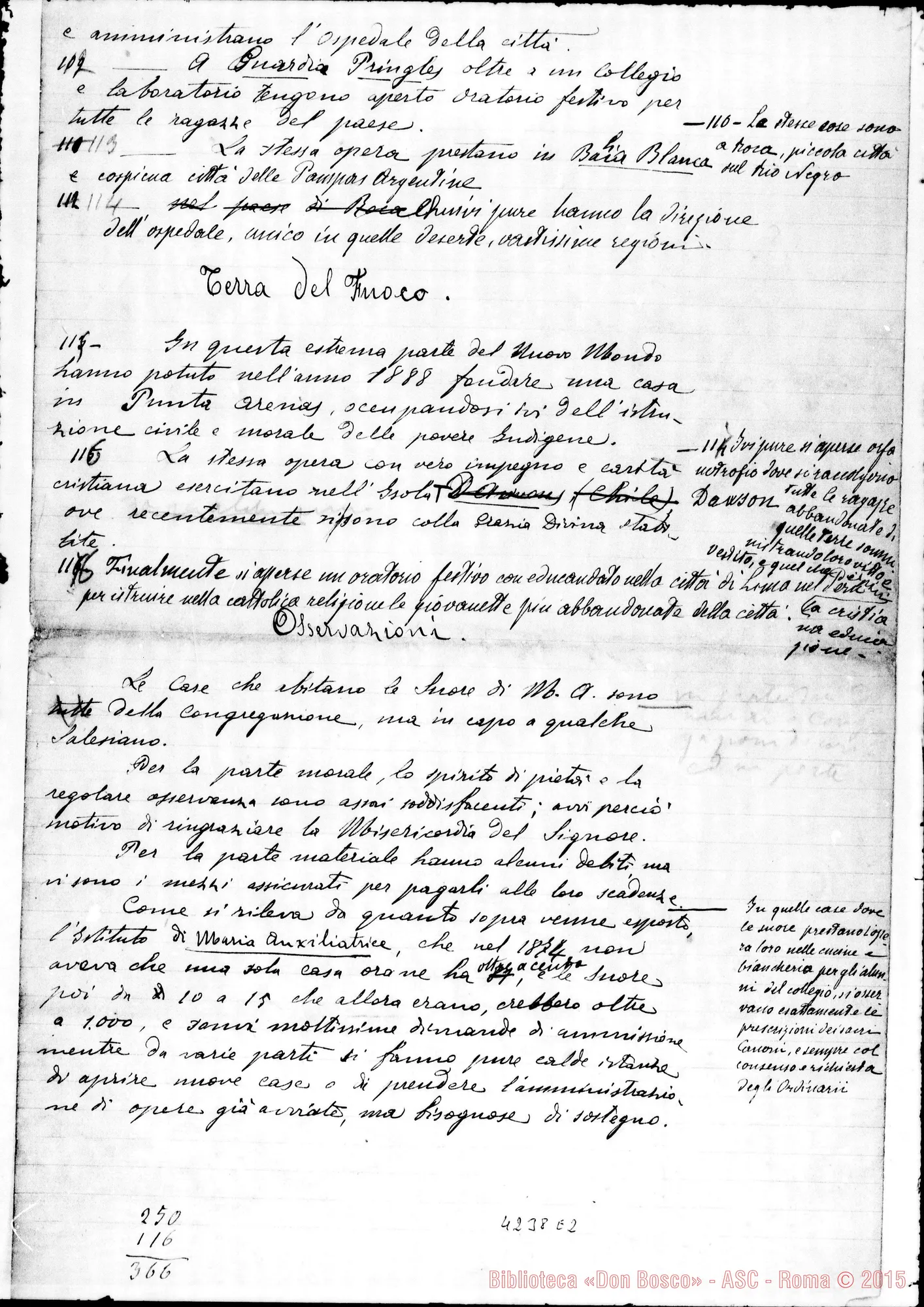 Fotogramma E 2 — 1892: Esposizione dello stato morale E materiale. Minuta ms.. Due stesure