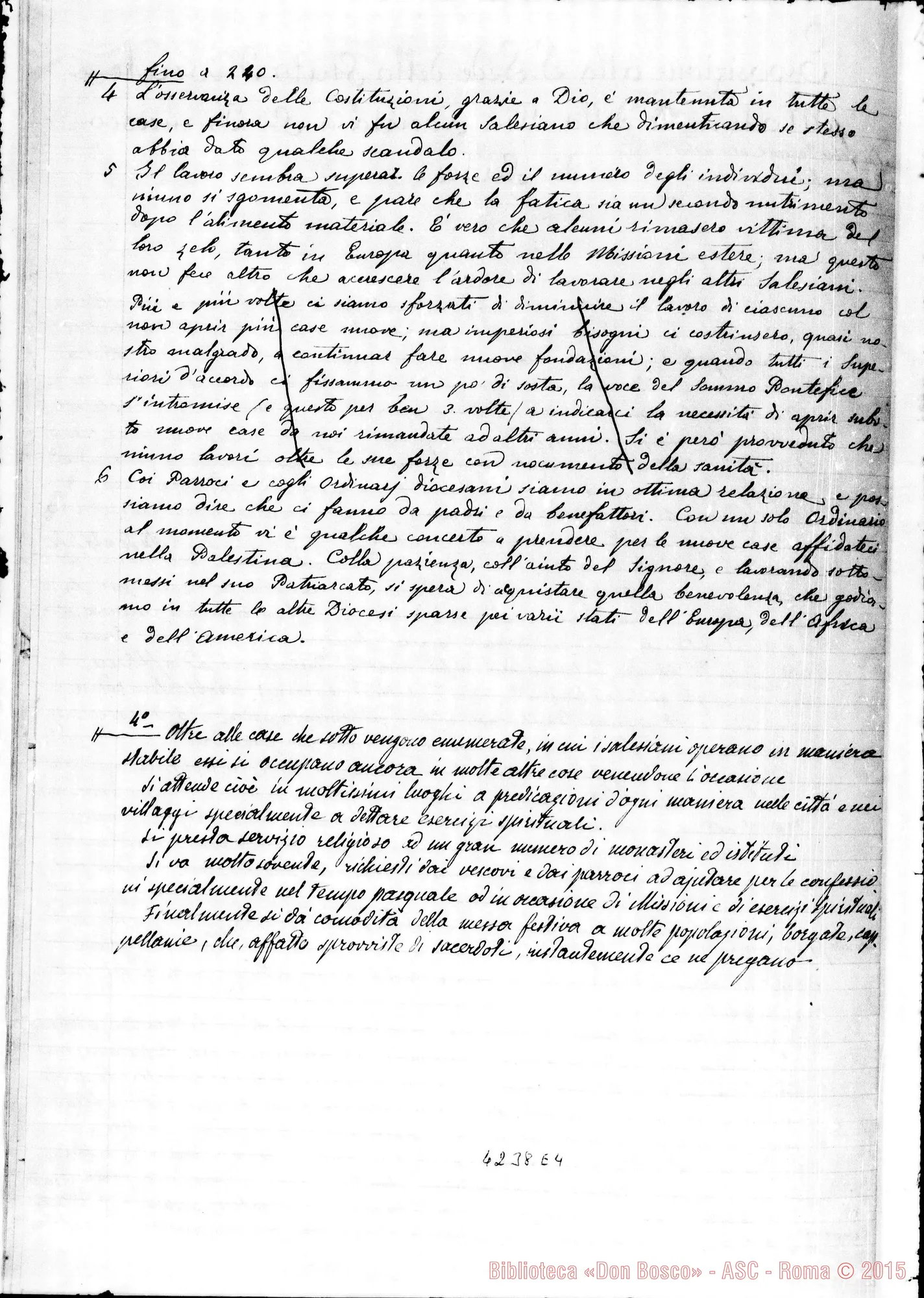 Fotogramma E 4 — 1892: Esposizione dello stato morale E materiale. Minuta ms.. Due stesure