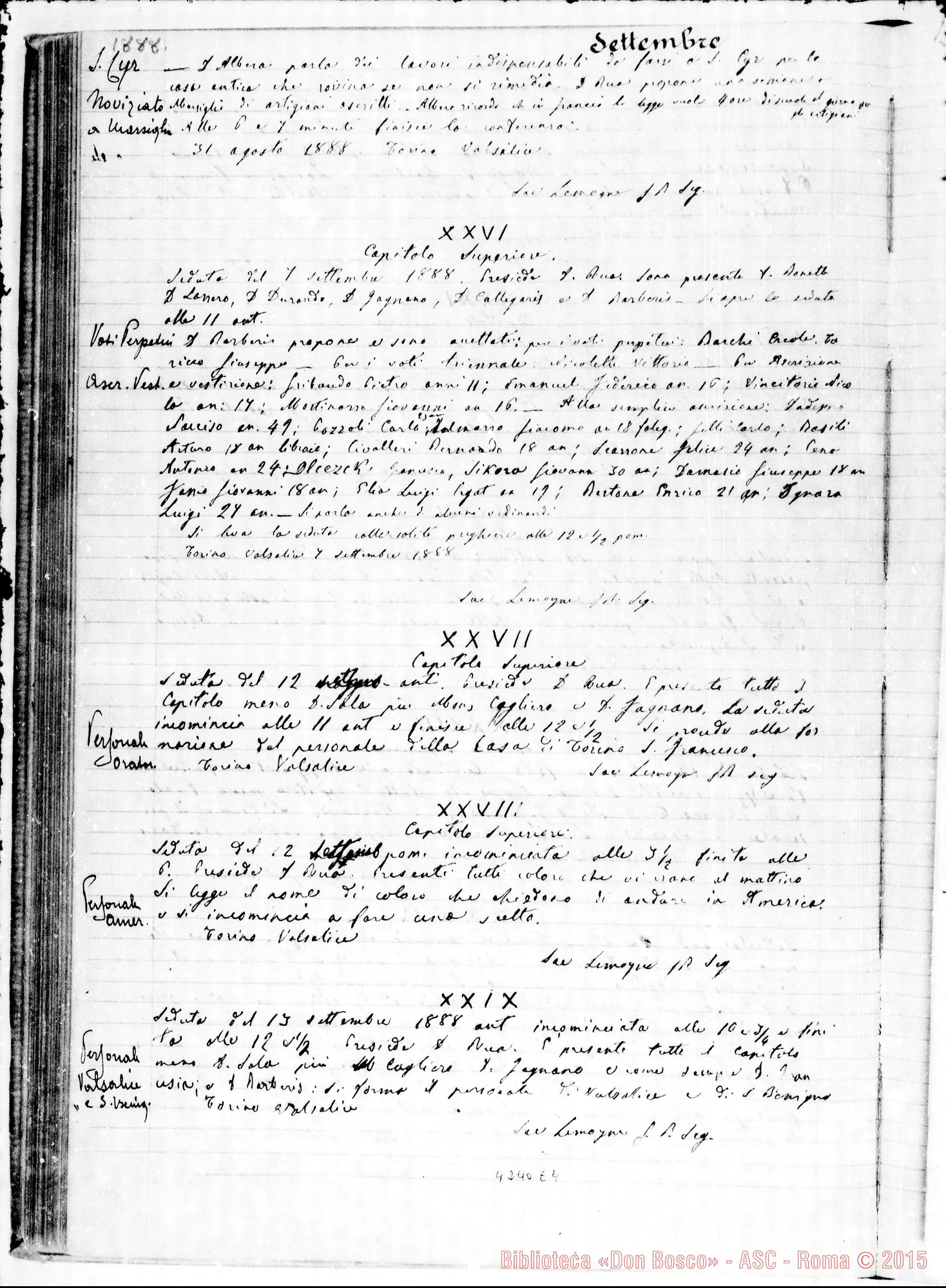 Fotogramma E 4 — Verbali del Capitolo Superiore. Voi. I, dal 9-03-1888 al 23-12-1904