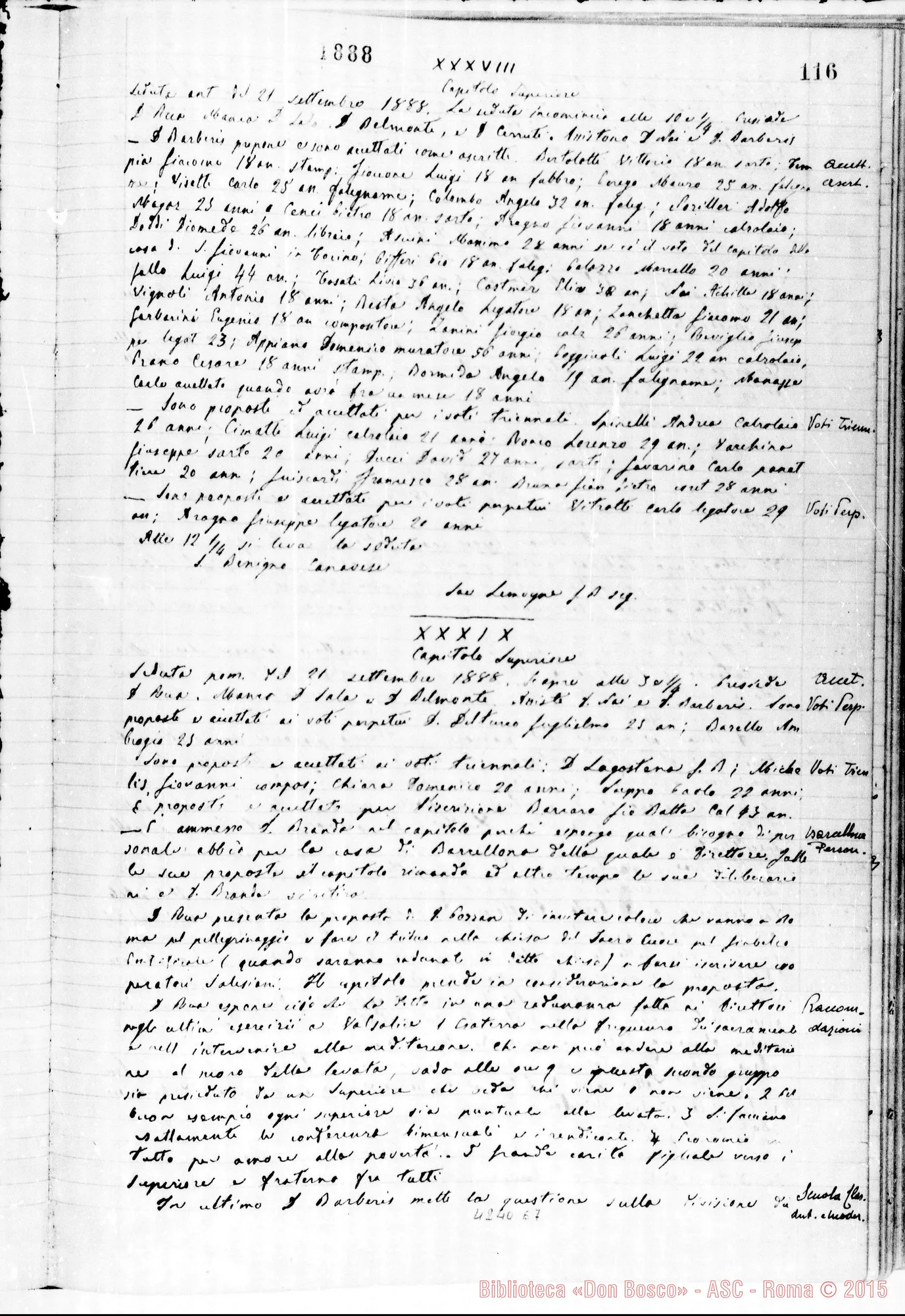 Fotogramma E 7 — Verbali del Capitolo Superiore. Voi. I, dal 9-03-1888 al 23-12-1904