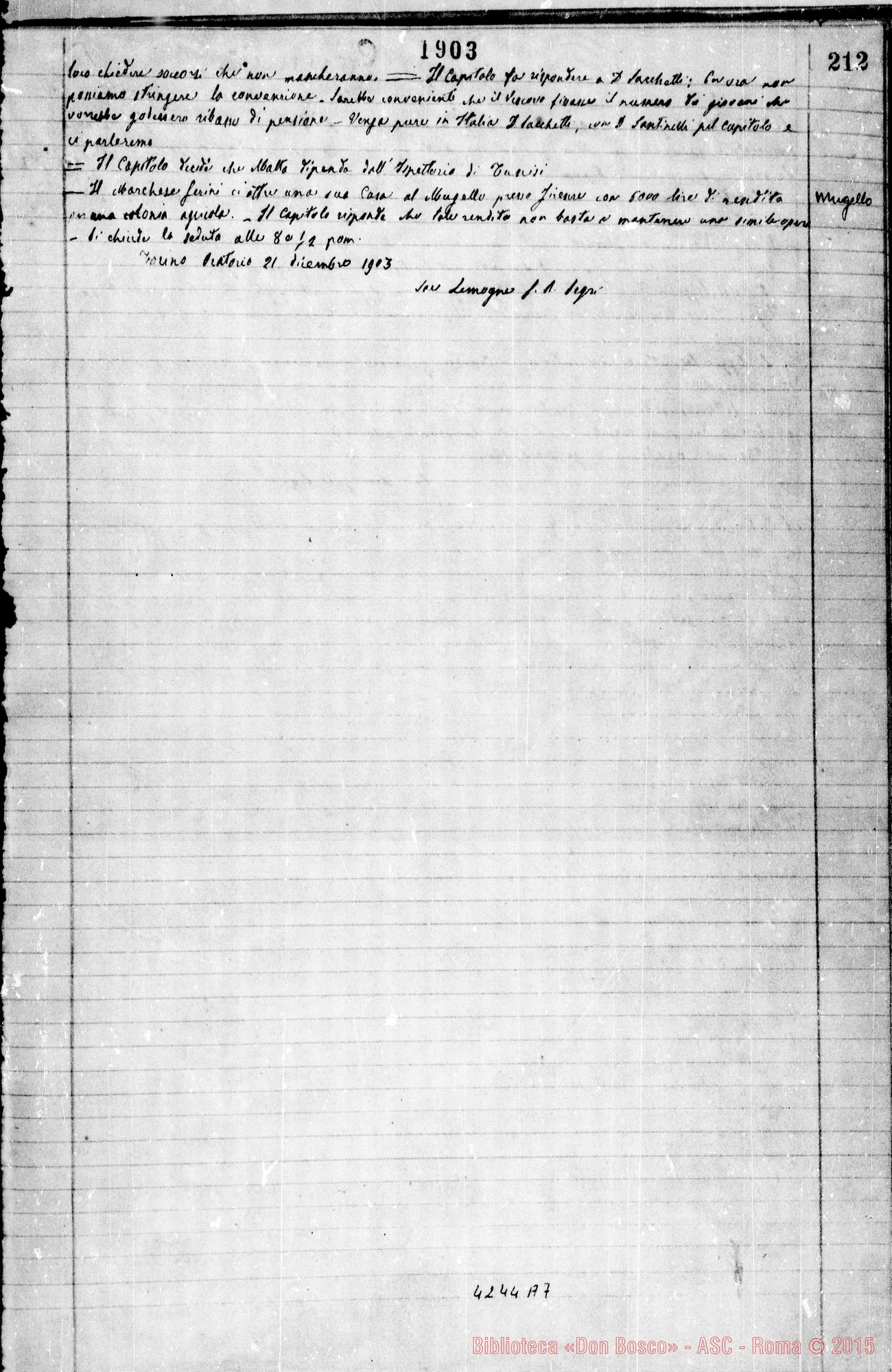 Fotogramma A 7 — Verbali del Capitolo Superiore. Voi. I, dal 9-03-1888 al 23-12-1904
