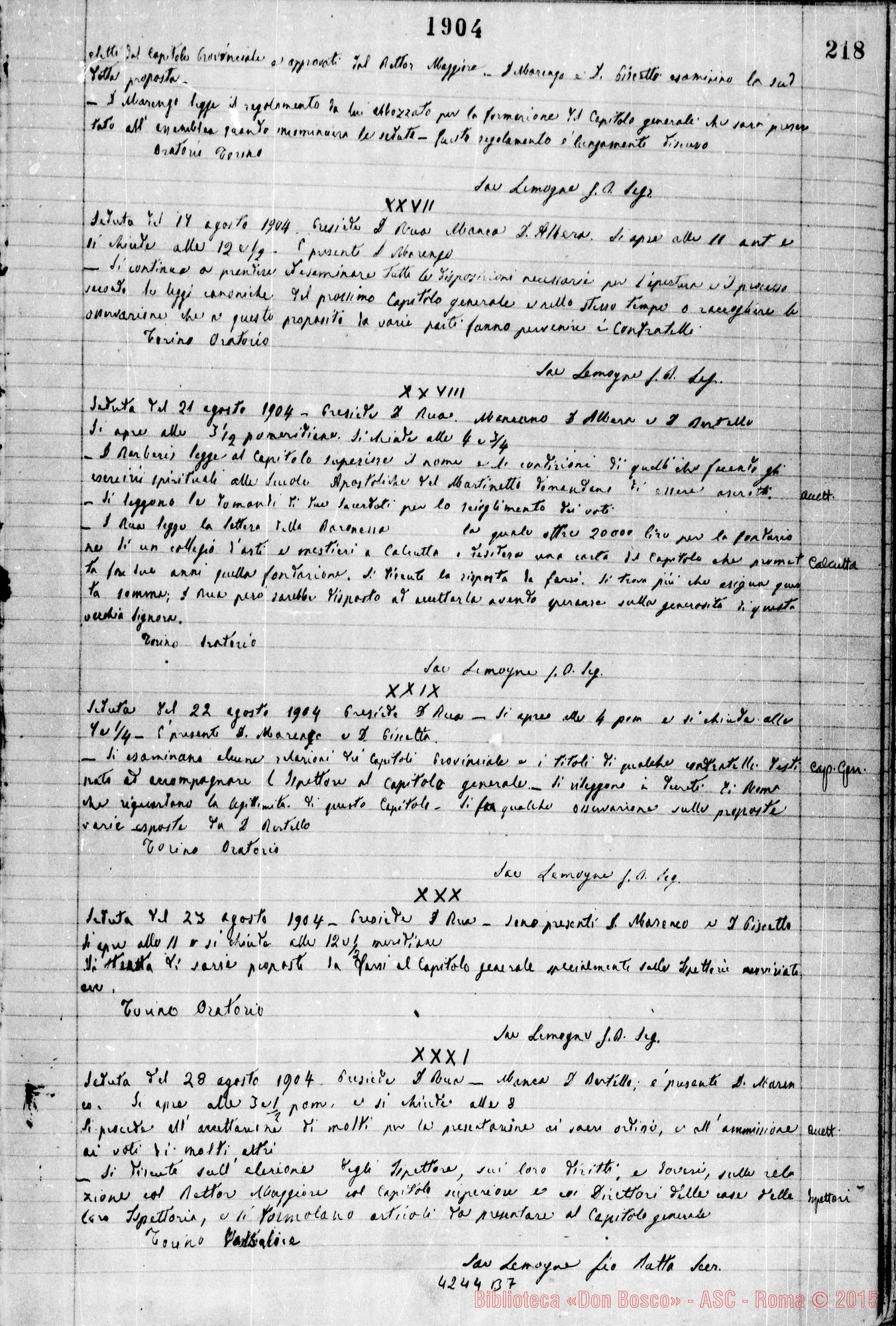 Fotogramma B 7 — Verbali del Capitolo Superiore. Voi. I, dal 9-03-1888 al 23-12-1904