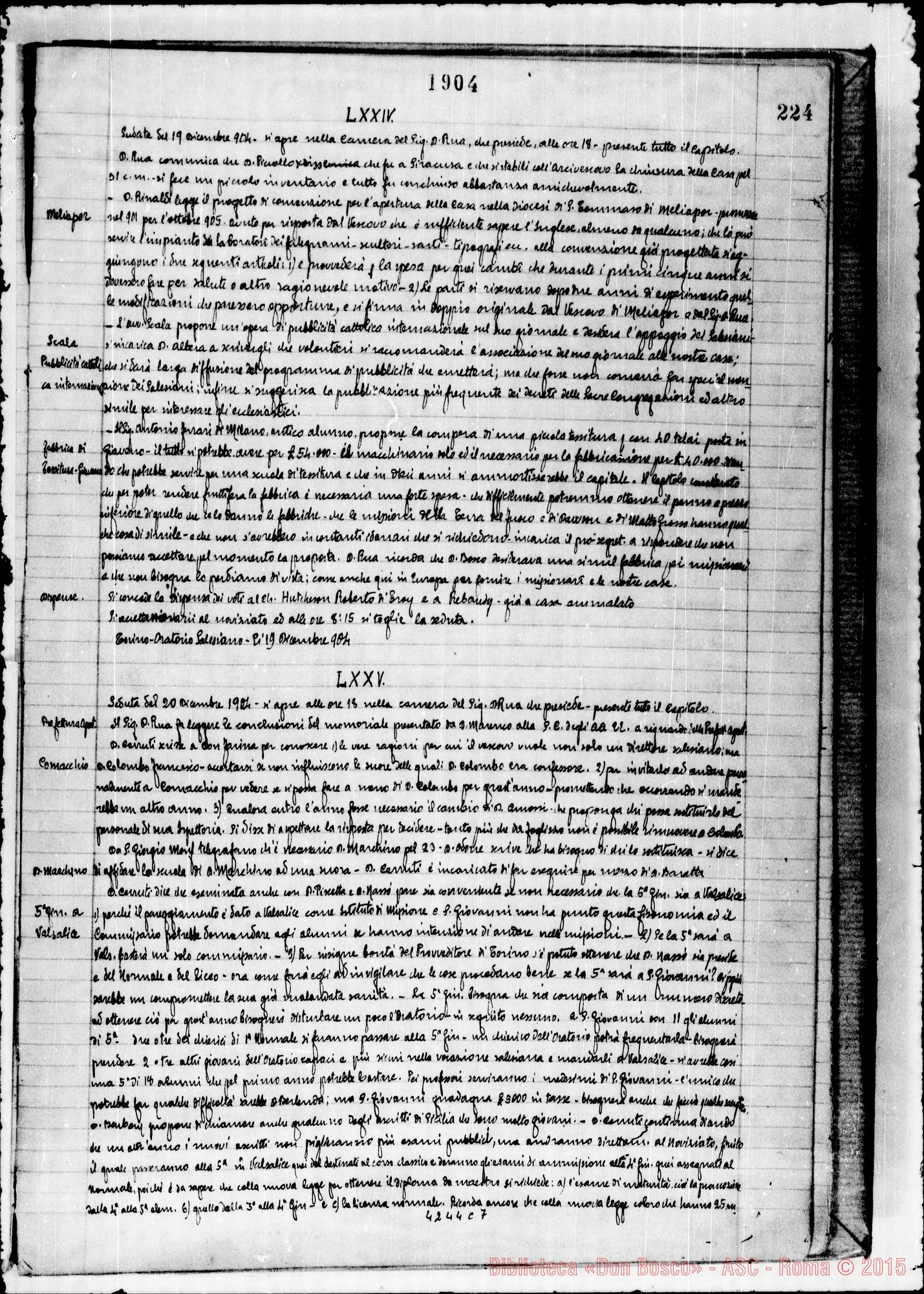 Fotogramma C 7 — Verbali del Capitolo Superiore. Voi. I, dal 9-03-1888 al 23-12-1904