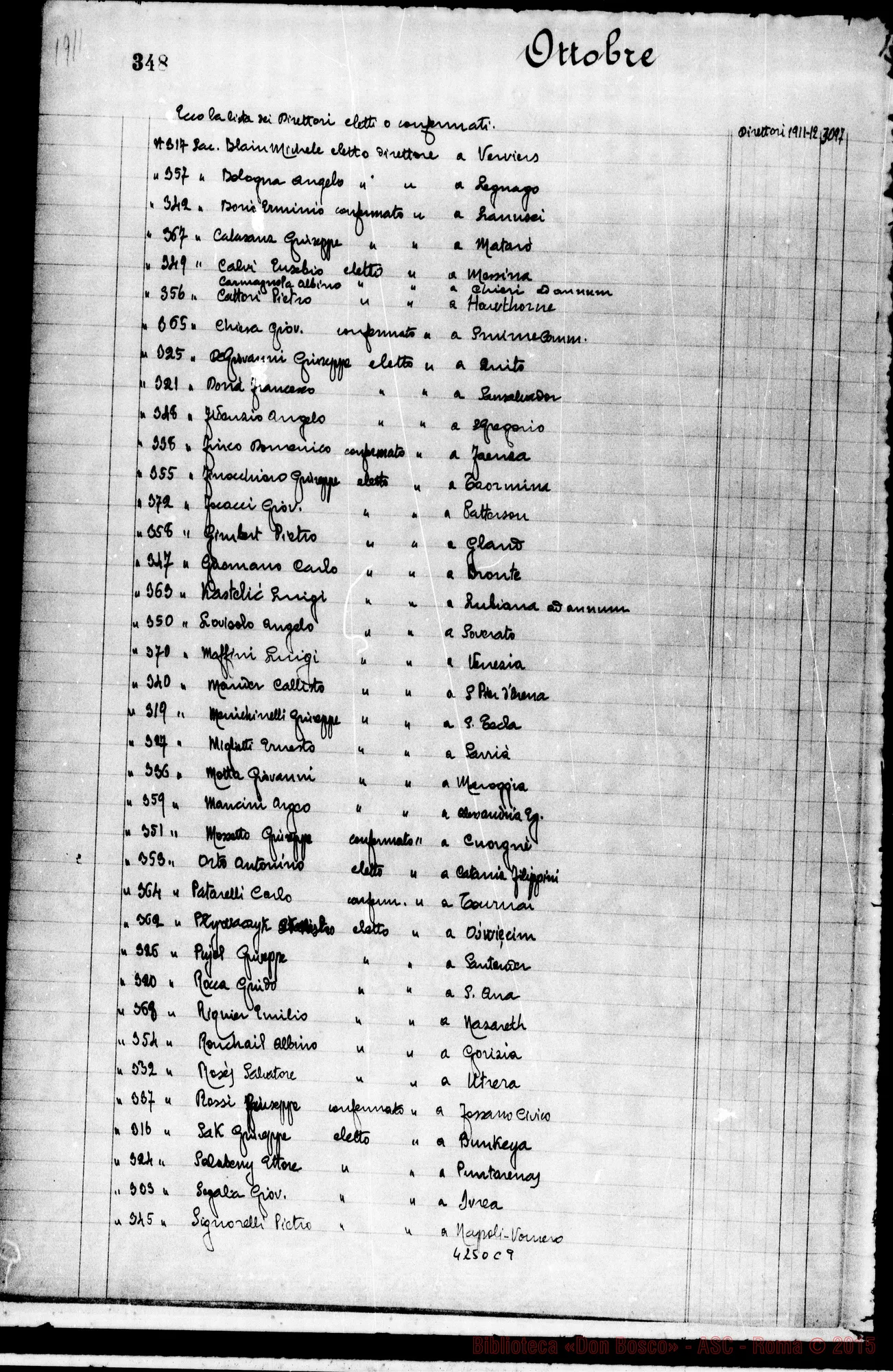 Fotogramma C 9 — Verbali del Capitolo Superiore. Voi. II, dal 14-11-1904 al 17-12-1911. Segretario, D. Gusmano Calogero