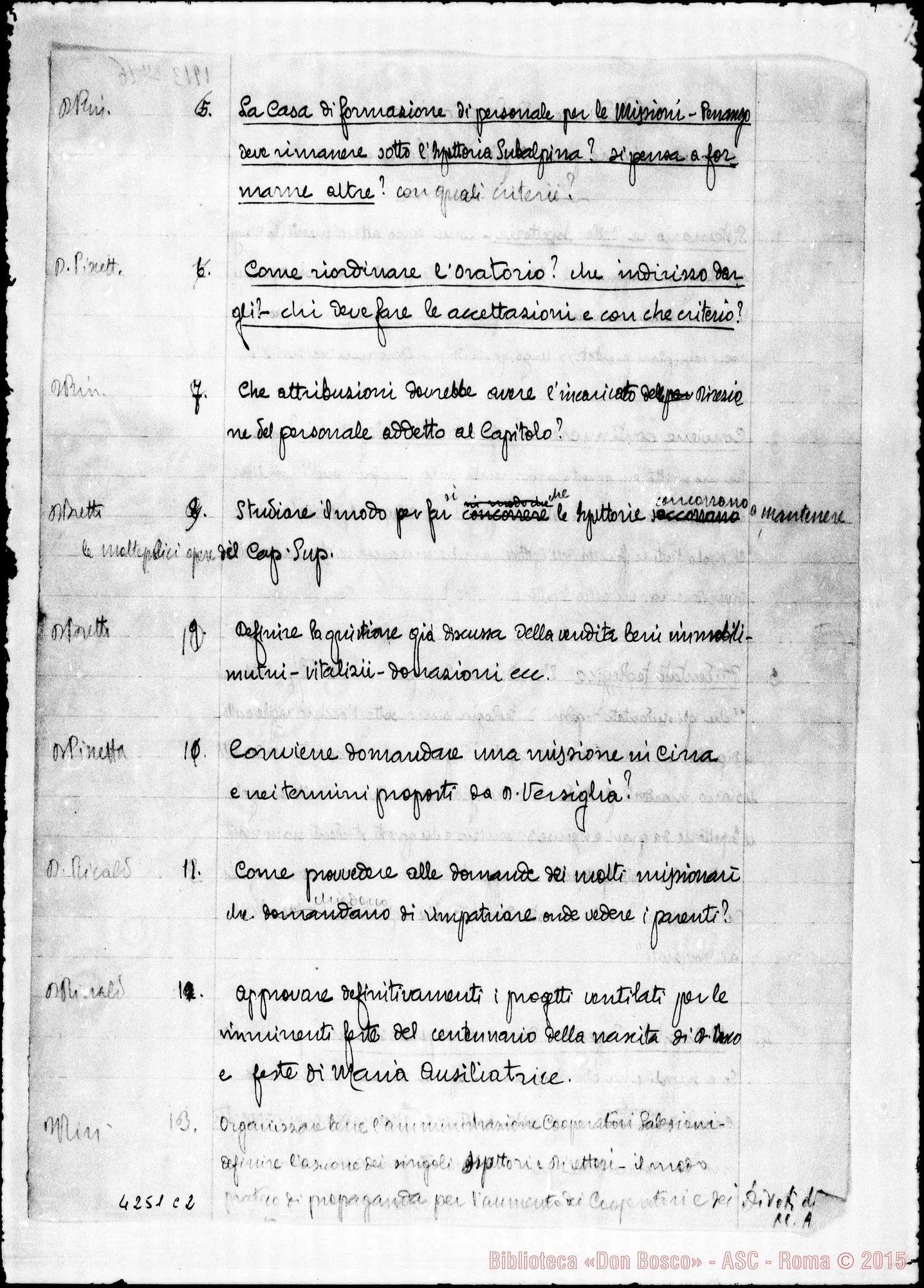 Fotogramma C 2 — Ordine del giorno. Appunti ms. E dt. 1913