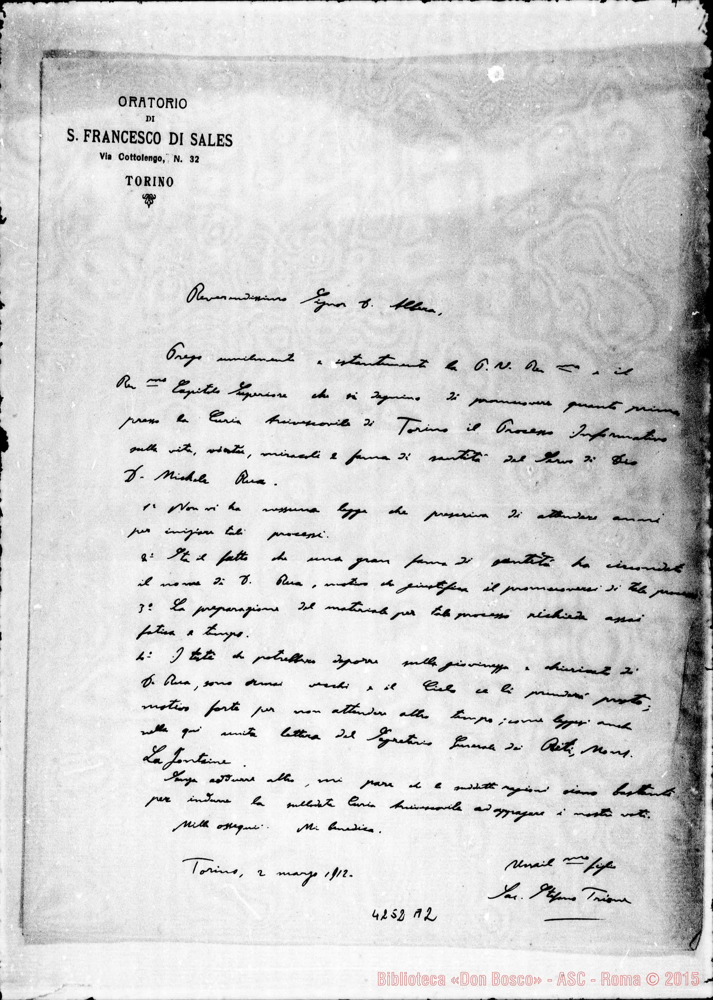 Fotogramma A 2 — Don Stefano Trione-Don Albera Paolo. Torino, 2-03-1912
