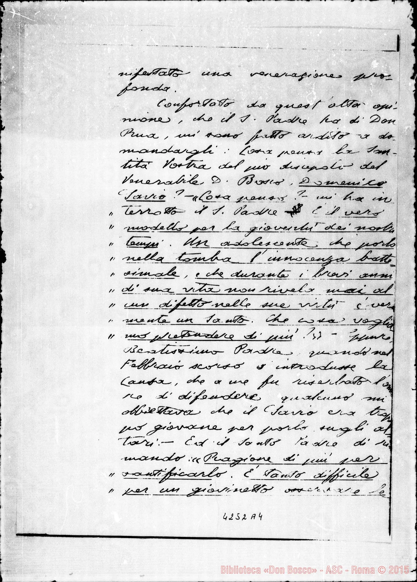 Fotogramma A 4 — Salotti Carlo, mons.i Avv. Concistoriale-Don Conelli. Roma, 20-07-1914. Fotocopia