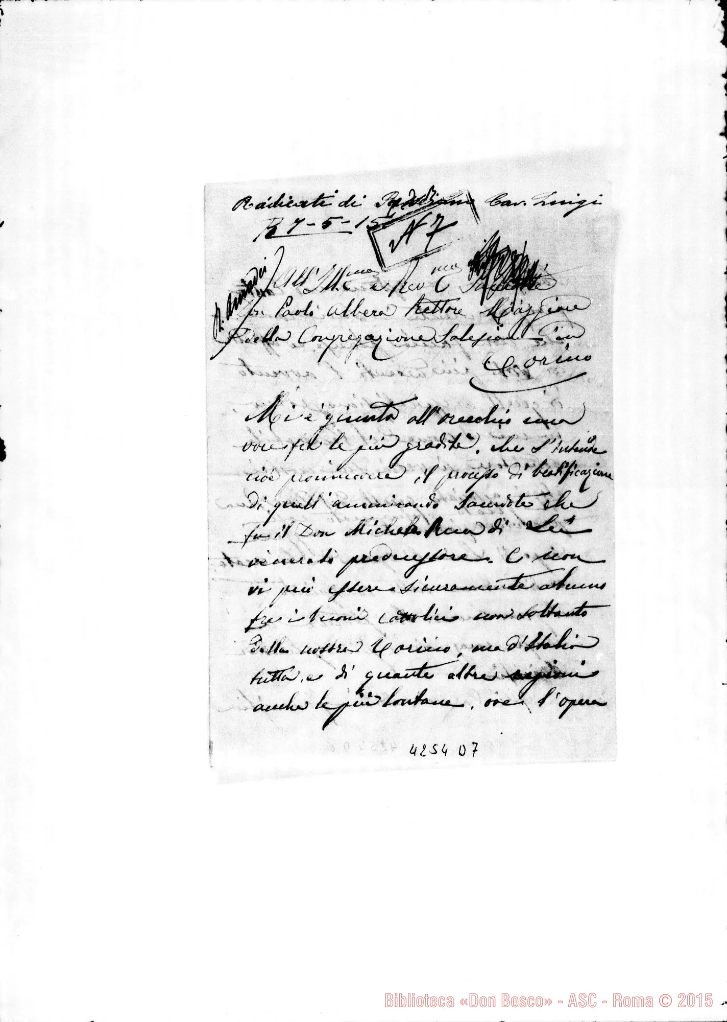 Fotogramma D 7 — Radicati di Passerano Luigi, cav.-Don Albera, il 7-05-1914