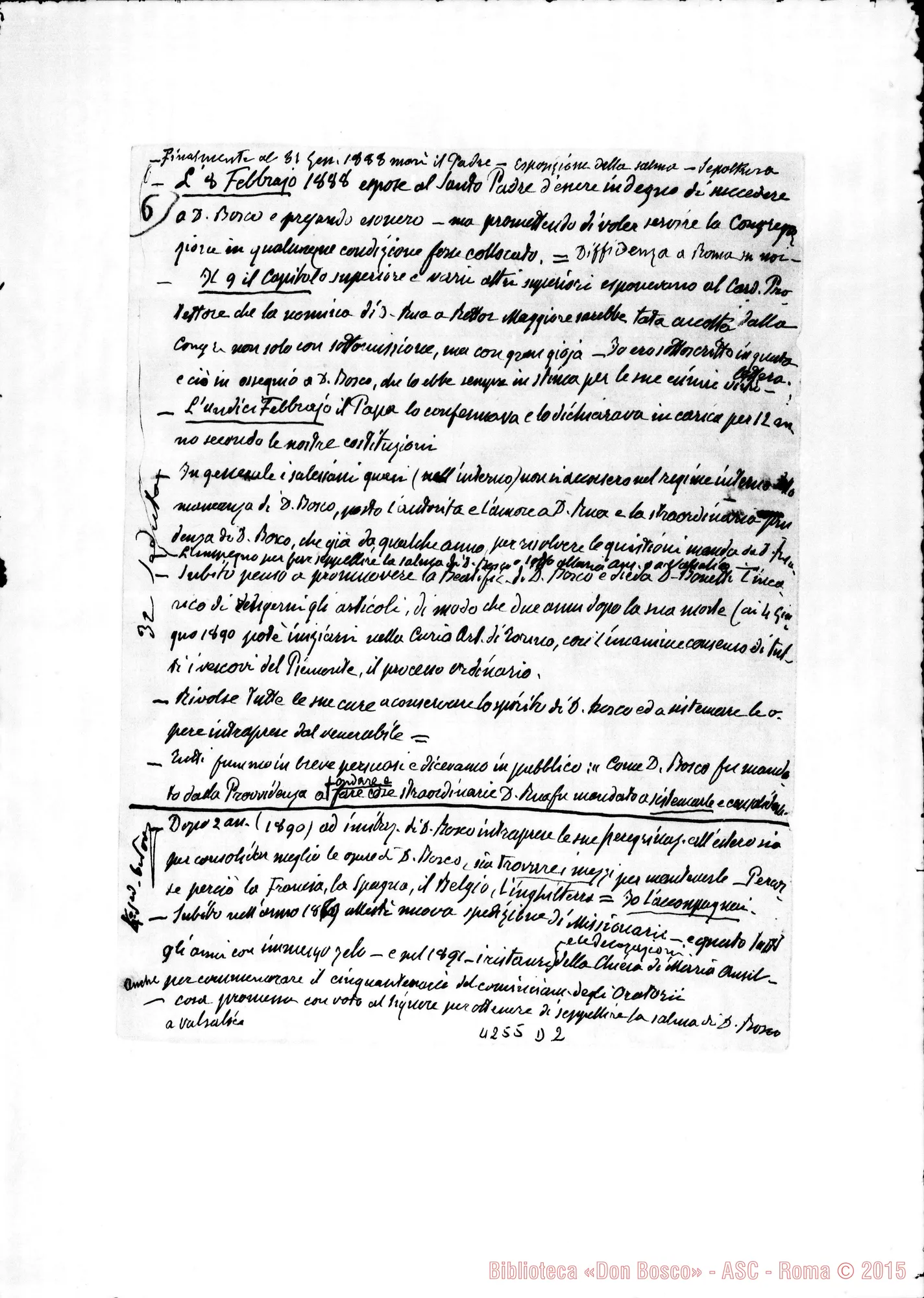 Fotogramma D 2 — Barberis Giulio: Processo Informativo di Don Rua. Ms. autogr. con la deposizione. Torino, 29-10-1923