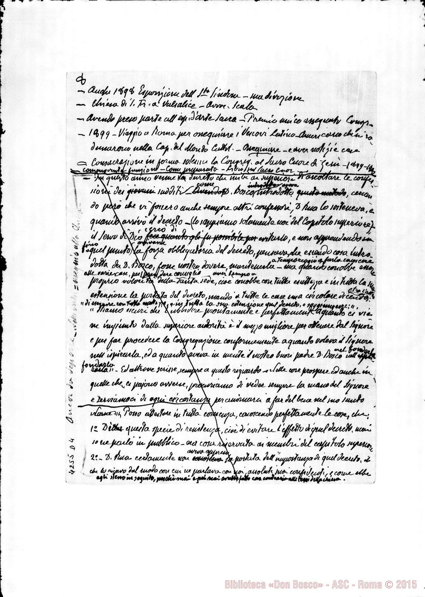 Fotogramma D 4 — Barberis Giulio: Processo Informativo di Don Rua. Ms. autogr. con la deposizione. Torino, 29-10-1923