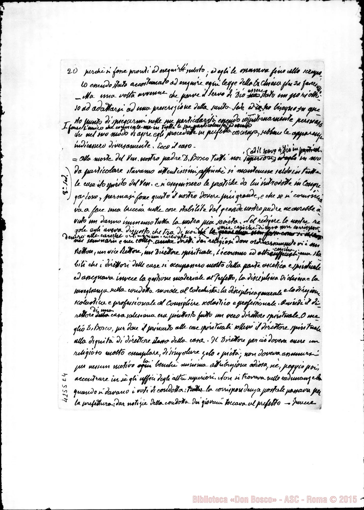 Fotogramma E 4 — Barberis Giulio: Processo Informativo di Don Rua. Ms. autogr. con la deposizione. Torino, 29-10-1923