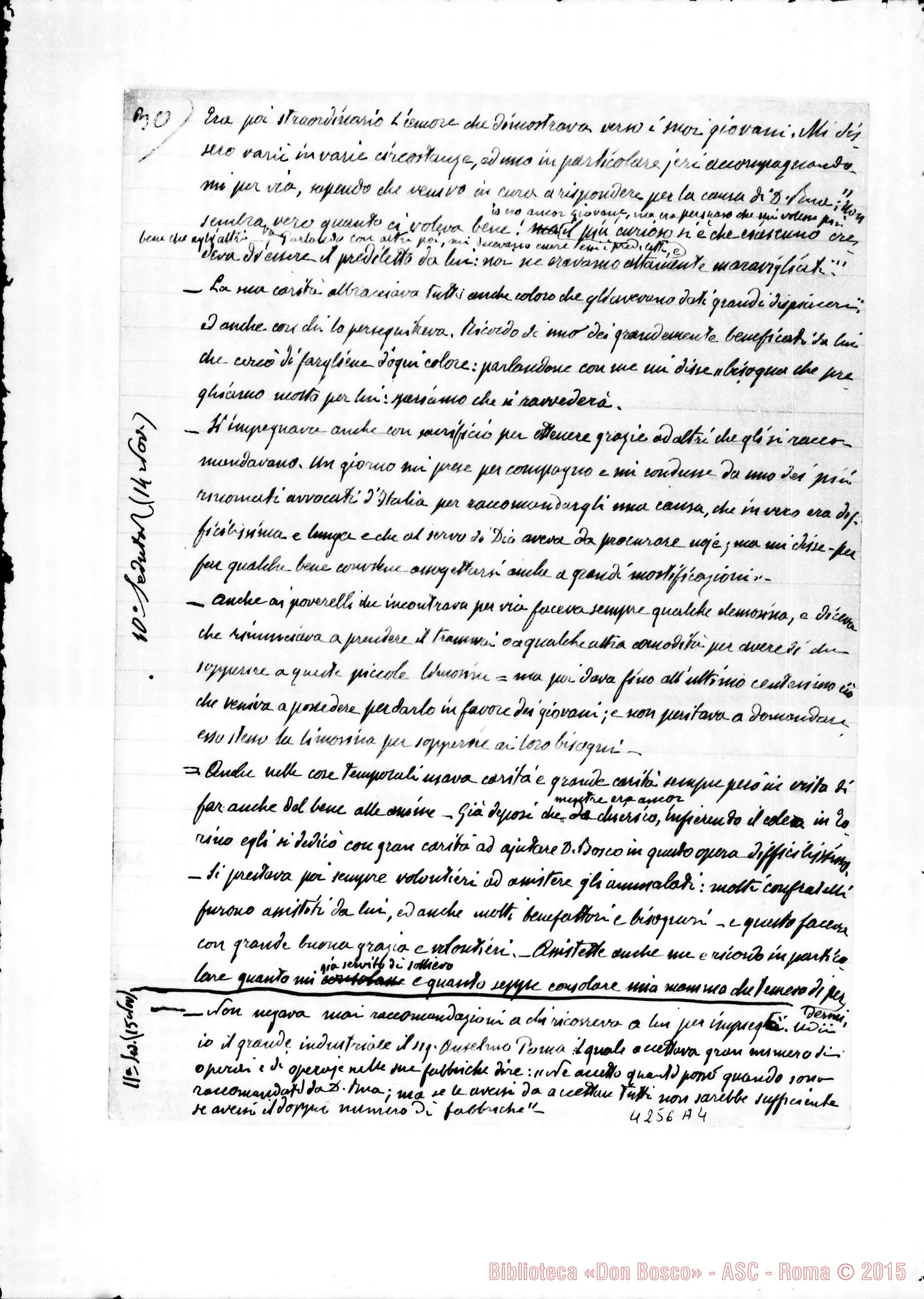 Fotogramma A 4 — Barberis Giulio: Processo Informativo di Don Rua. Ms. autogr. con la deposizione. Torino, 29-10-1923